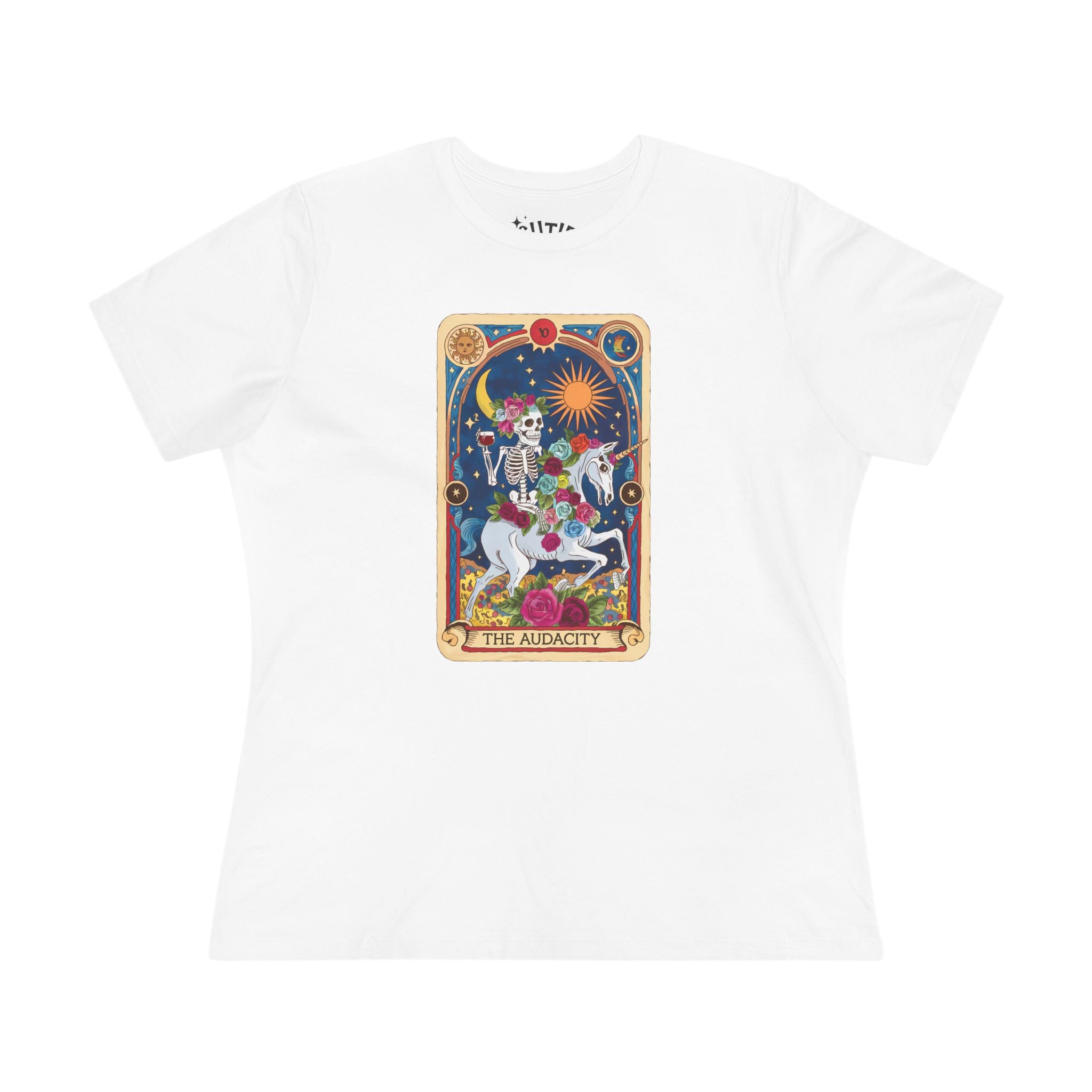 Audacity Women's Tarot Cotton Tee with 'The Alchemist' Design, Tarot Tee, Gift for Spiritual Seekers, Bohemian Style, Festival Top