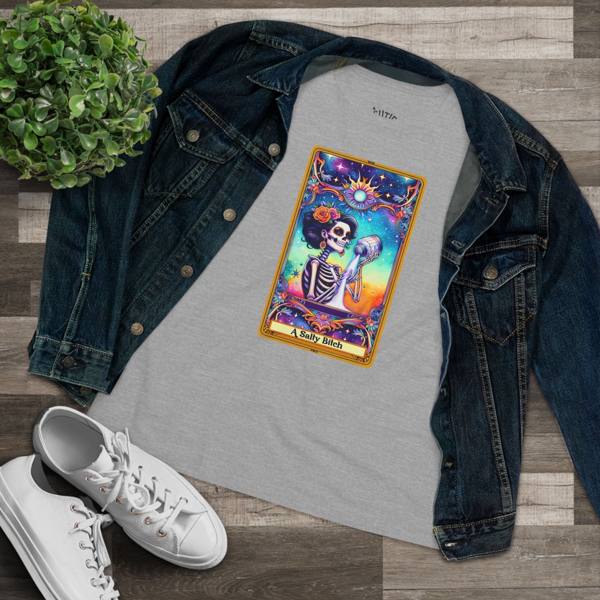 Tarot Card Women's Cotton Tee - Salty Bi*ch