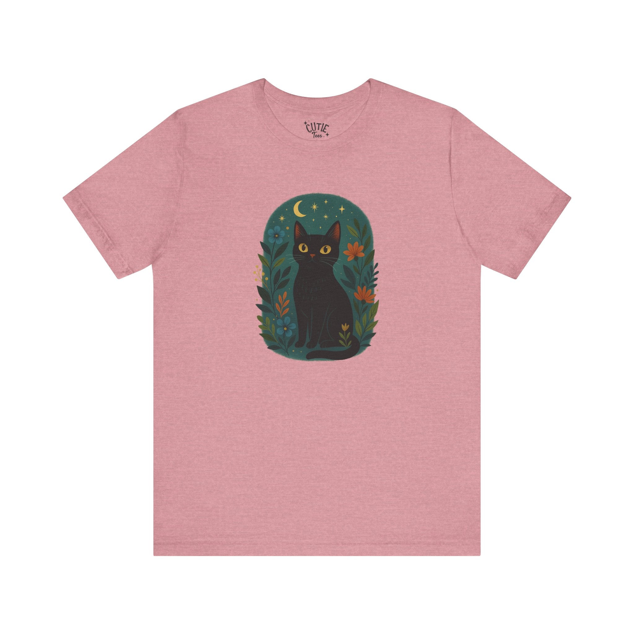 Black Cat Tee, Cute Cat Shirt for Cat Lovers, Cozy Gift for Pet Lovers, Halloween Outfit, Casual Everyday Wear, Mystical Tee