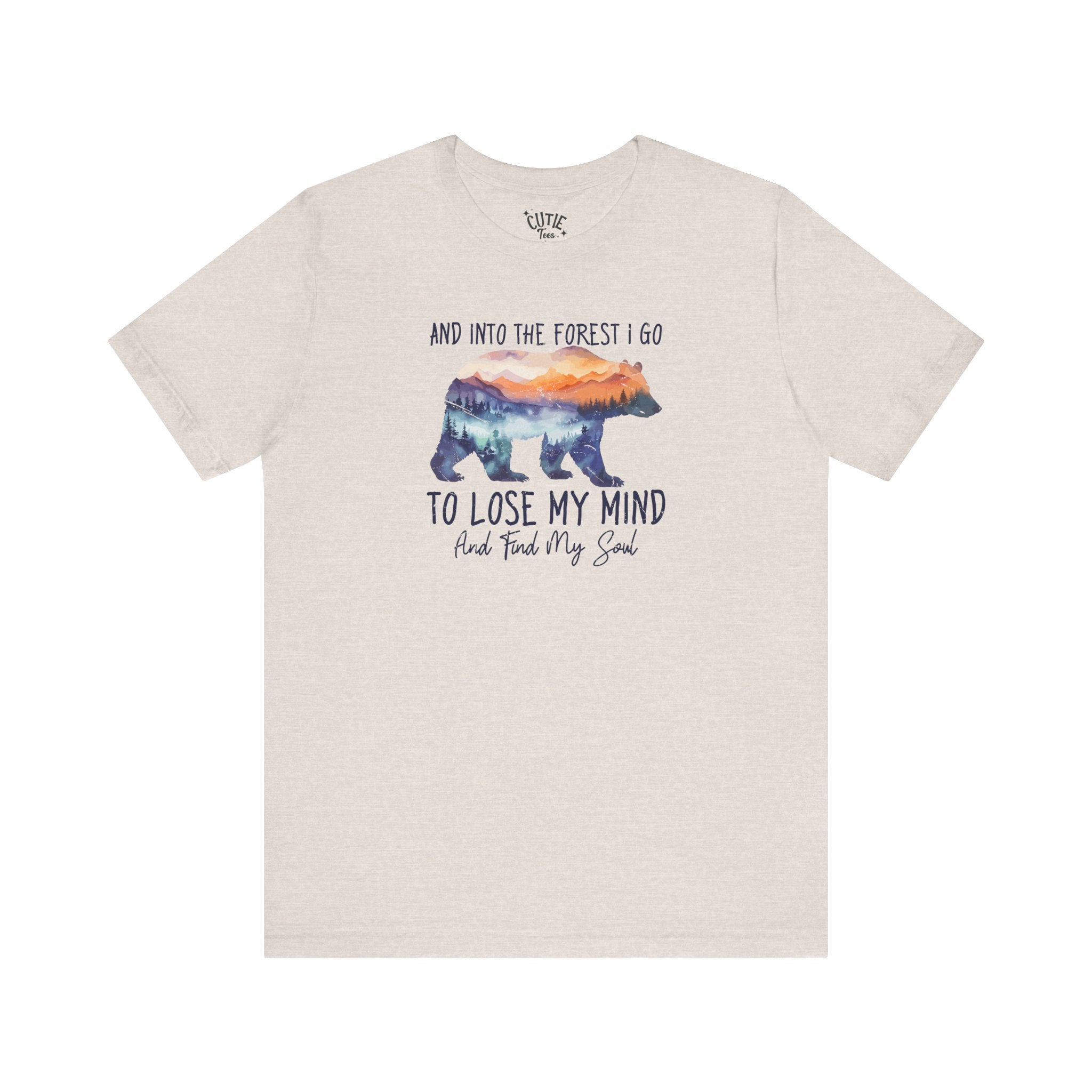 Soul Bear Graphic Tee, Casual T-Shirt, Forest Lover's Tee, Gift for Outdoorsy Friends, Relaxed Vibe Wear, Mindfulness Apparel