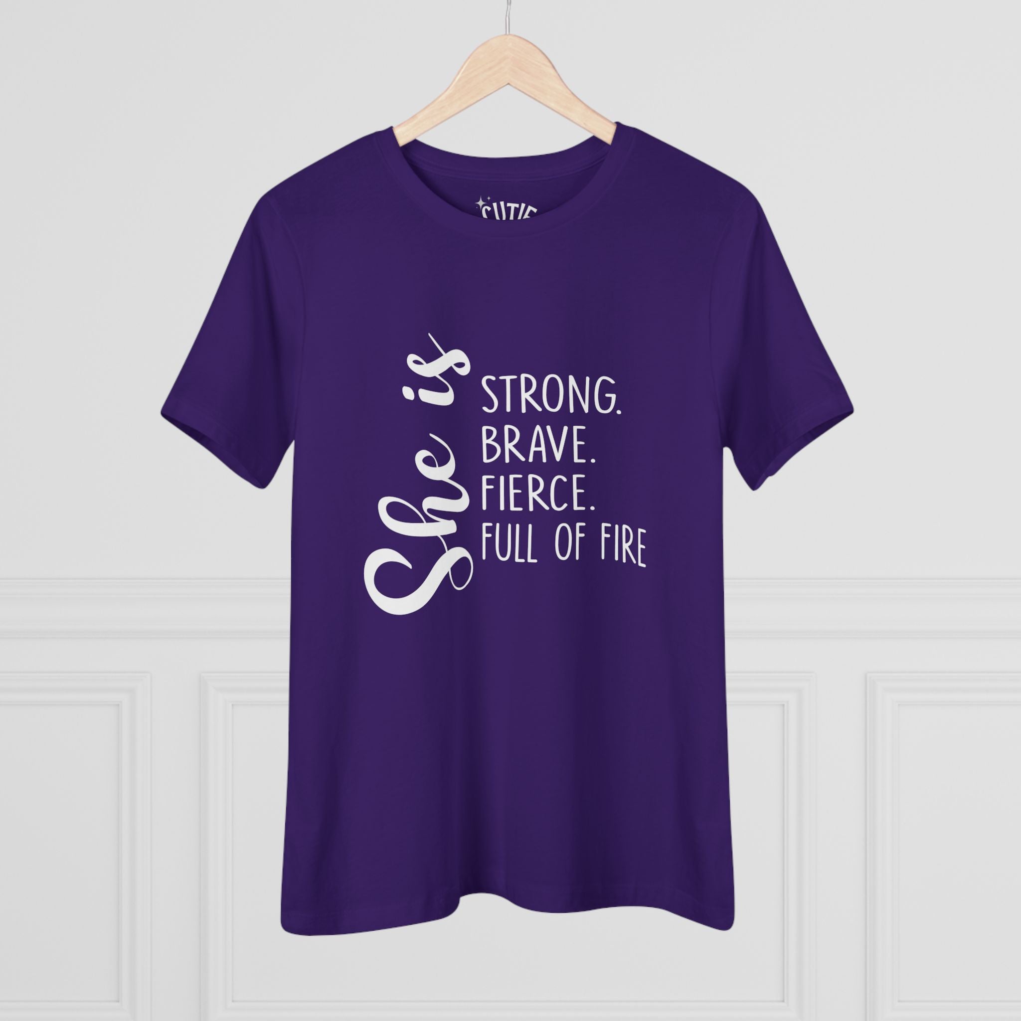Empowering Women's Cotton Tee - "She is Strong, Brave, Fierce, Full of Fire" - Perfect Gift for Her, Inspirational Shirt, Motivational [...]