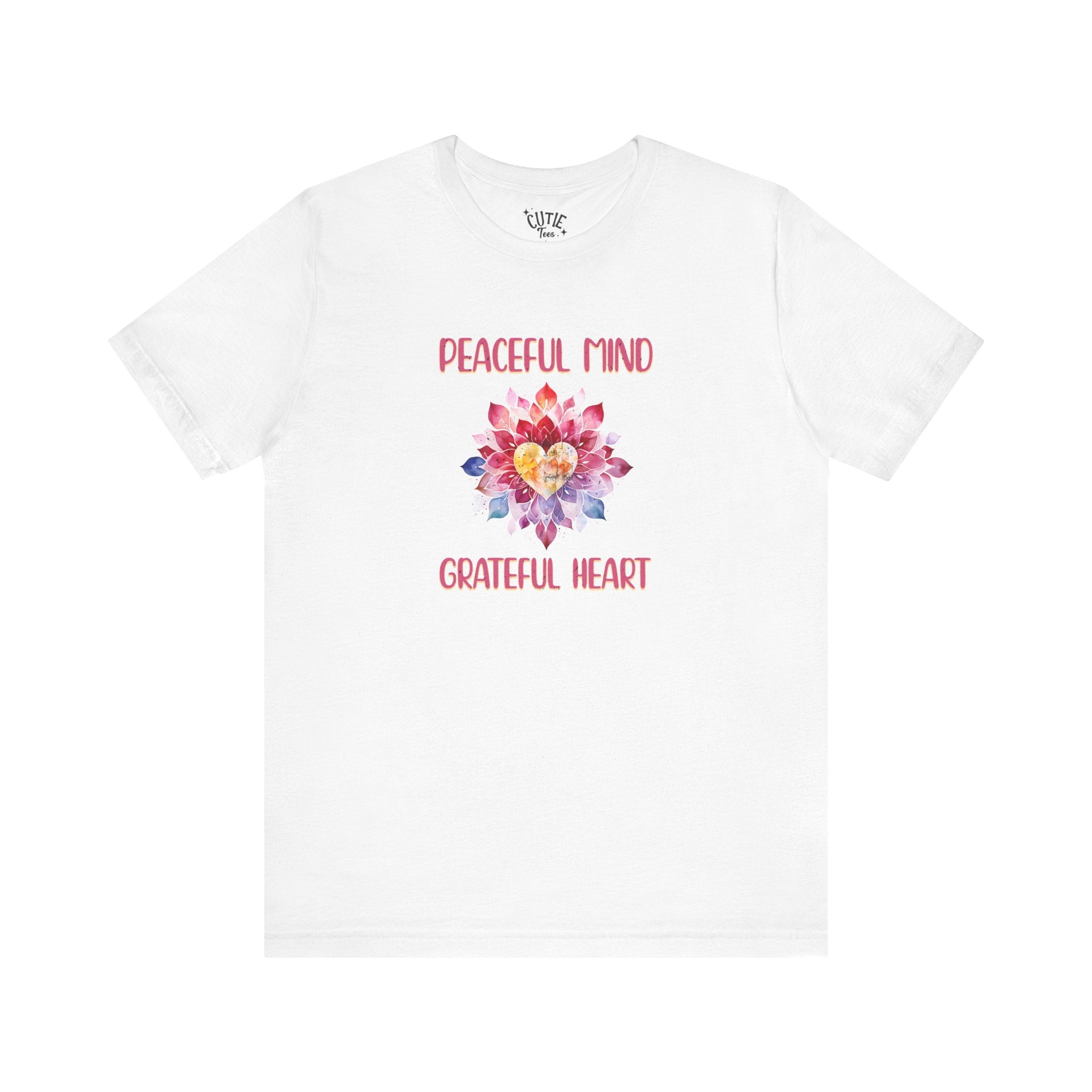 Peaceful Mind Grateful Heart Tee, Inspirational T-Shirt, Relaxed Fit Top, Gift for Mindfulness Lovers, Positive Vibes Shirt