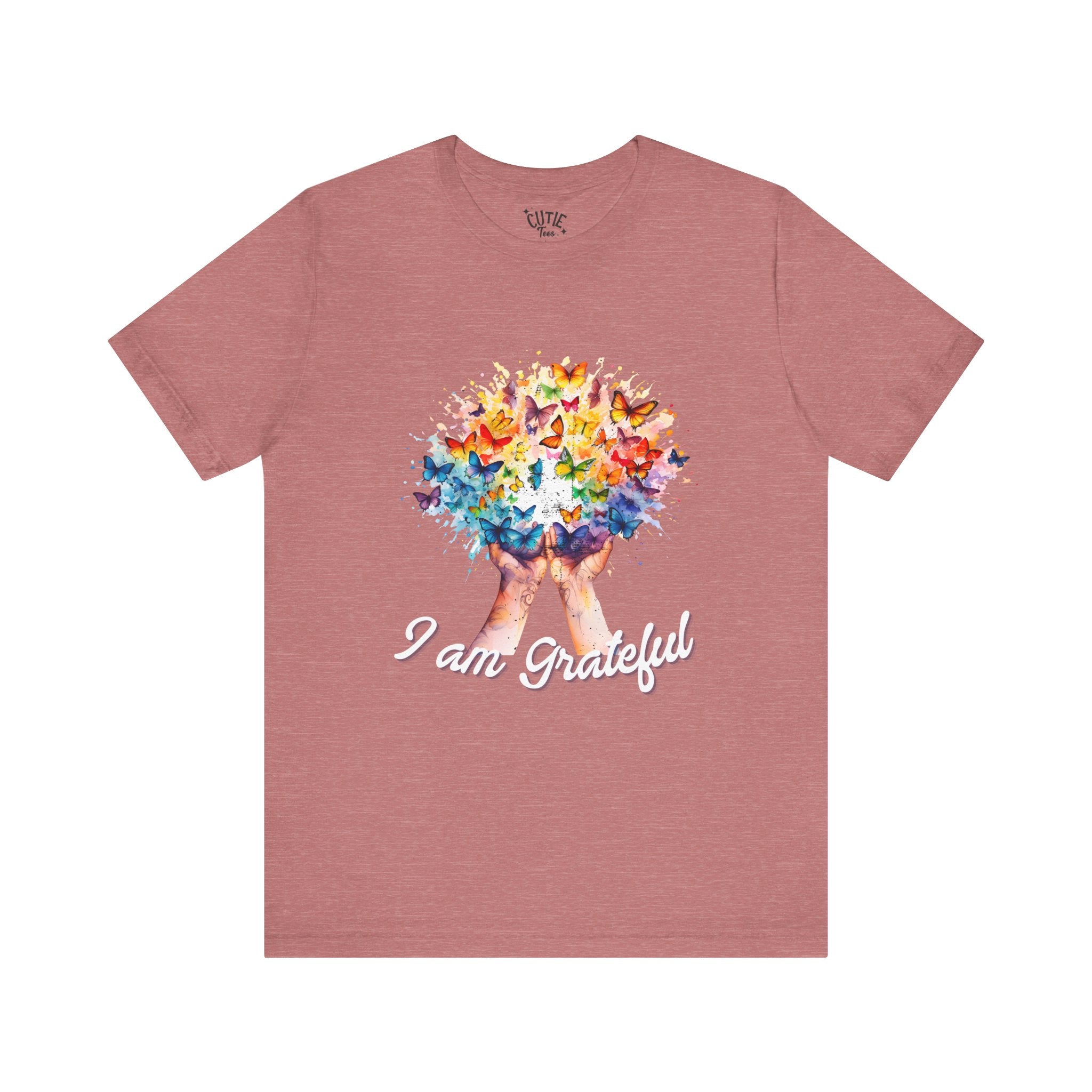 Grateful Butterfly Tee | Unisex Short Sleeve Shirt for Nature Lovers, Inspirational Gift, Comfortable Casual Wear, Eco-Friendly Fashion