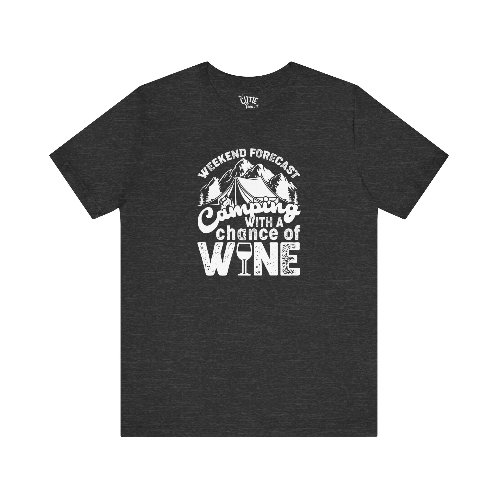 Wine Lover's Camping Tee, Fun Camping Shirt, Weekend Forecast T-Shirt, Outdoor Adventure Apparel, Gift for Wine Enthusiasts