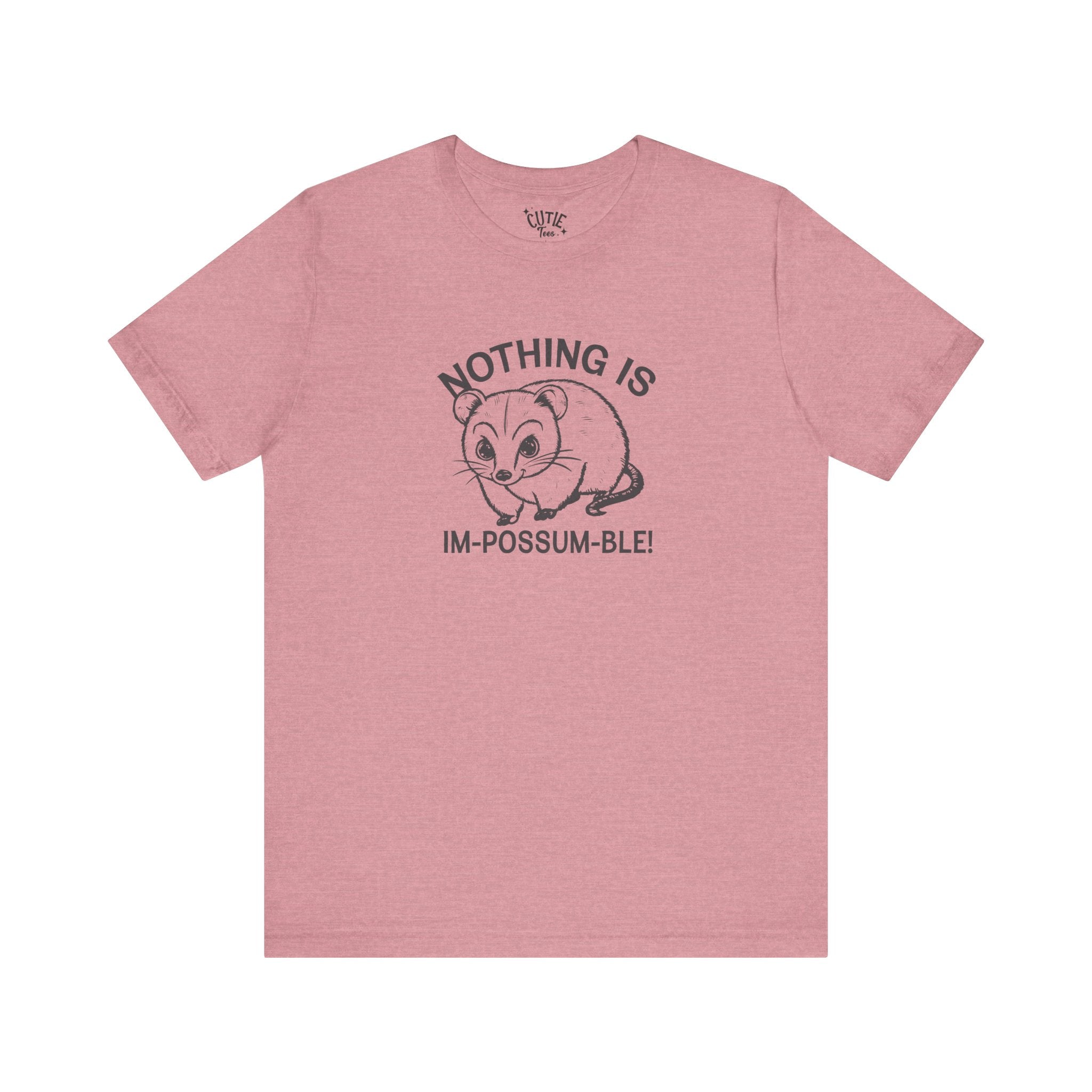 Possum Inspirational Tee - Im-Possum-Ble Unisex Jersey Tee – Cute Animal Humor Shirt for Gifts, Casual Wear, Birthdays, Animal Lovers, Celebrations