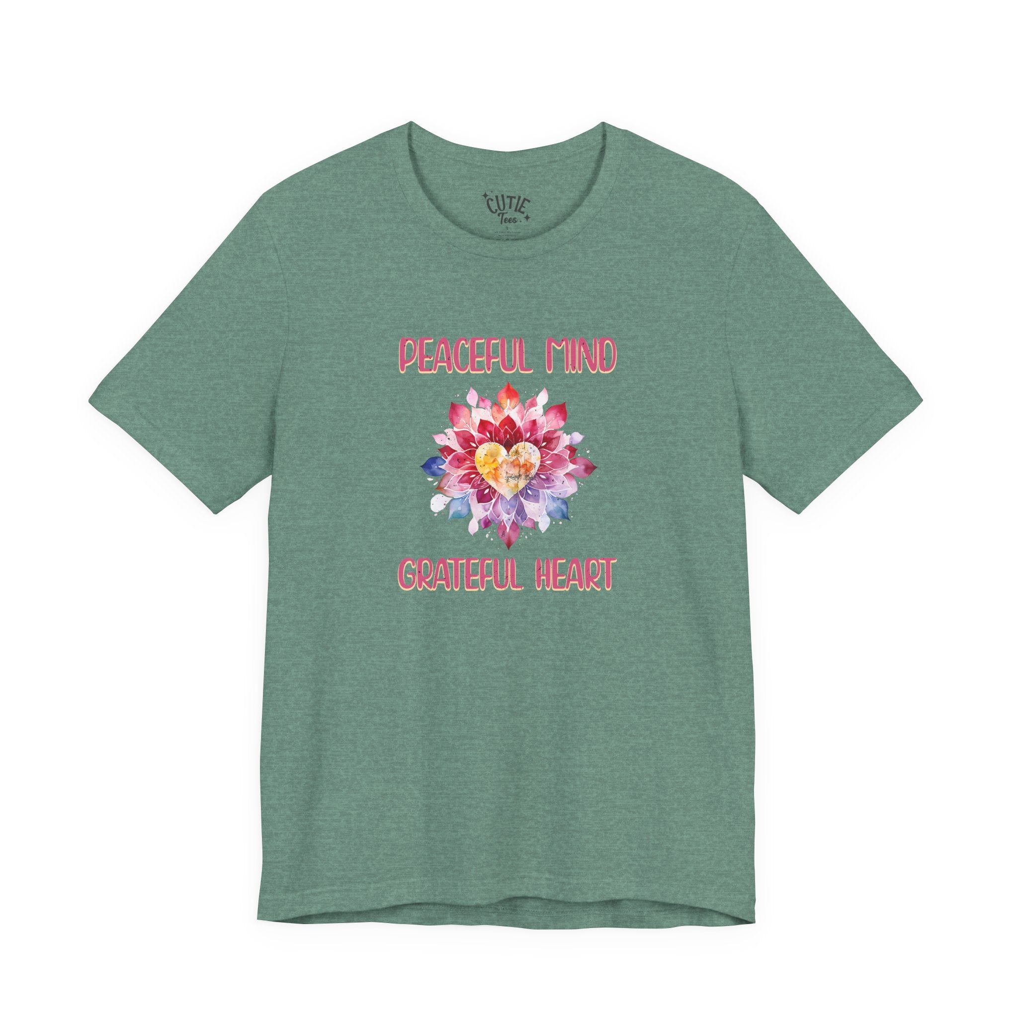 Peaceful Mind Grateful Heart Tee, Inspirational T-Shirt, Relaxed Fit Top, Gift for Mindfulness Lovers, Positive Vibes Shirt