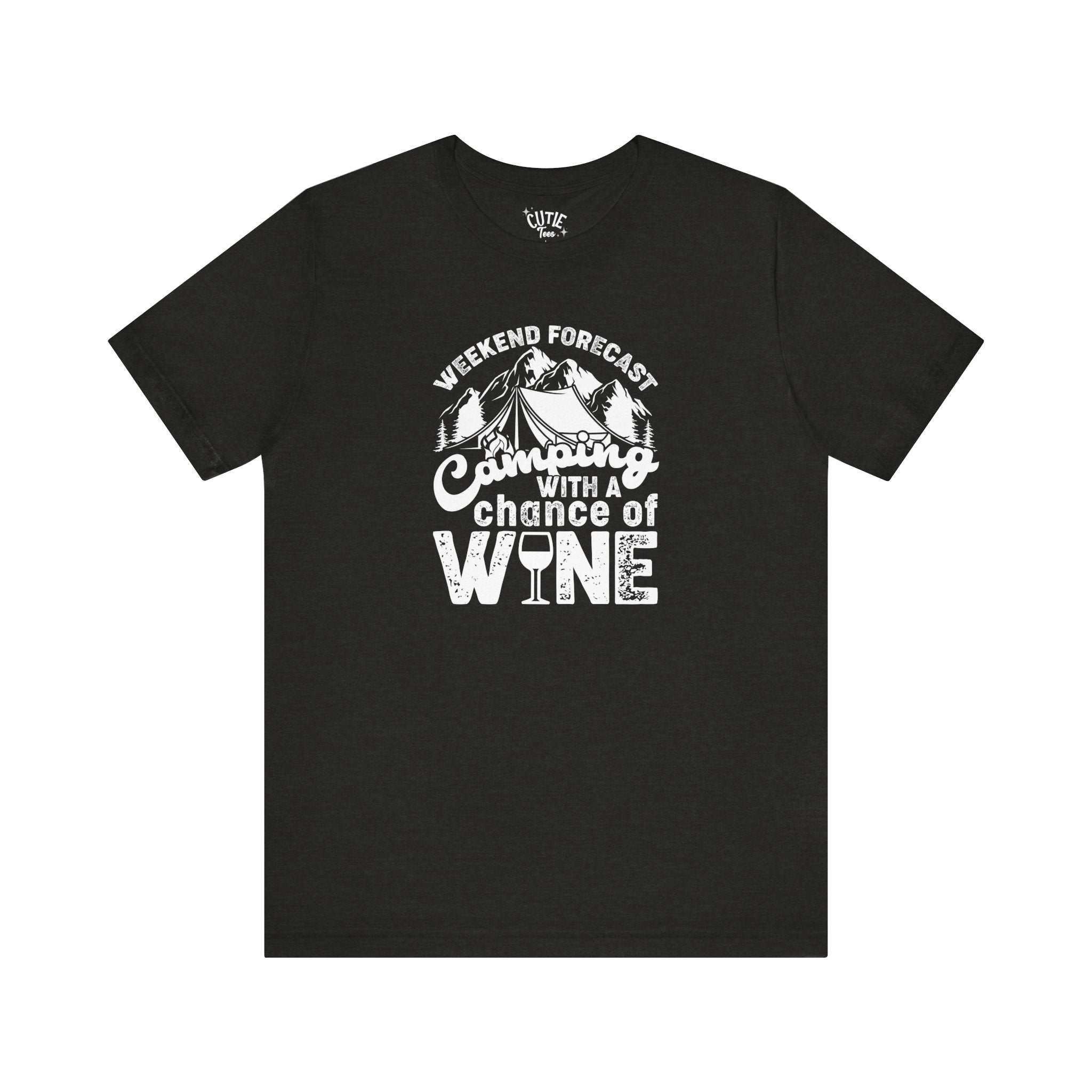 Wine Lover's Camping Tee, Fun Camping Shirt, Weekend Forecast T-Shirt, Outdoor Adventure Apparel, Gift for Wine Enthusiasts