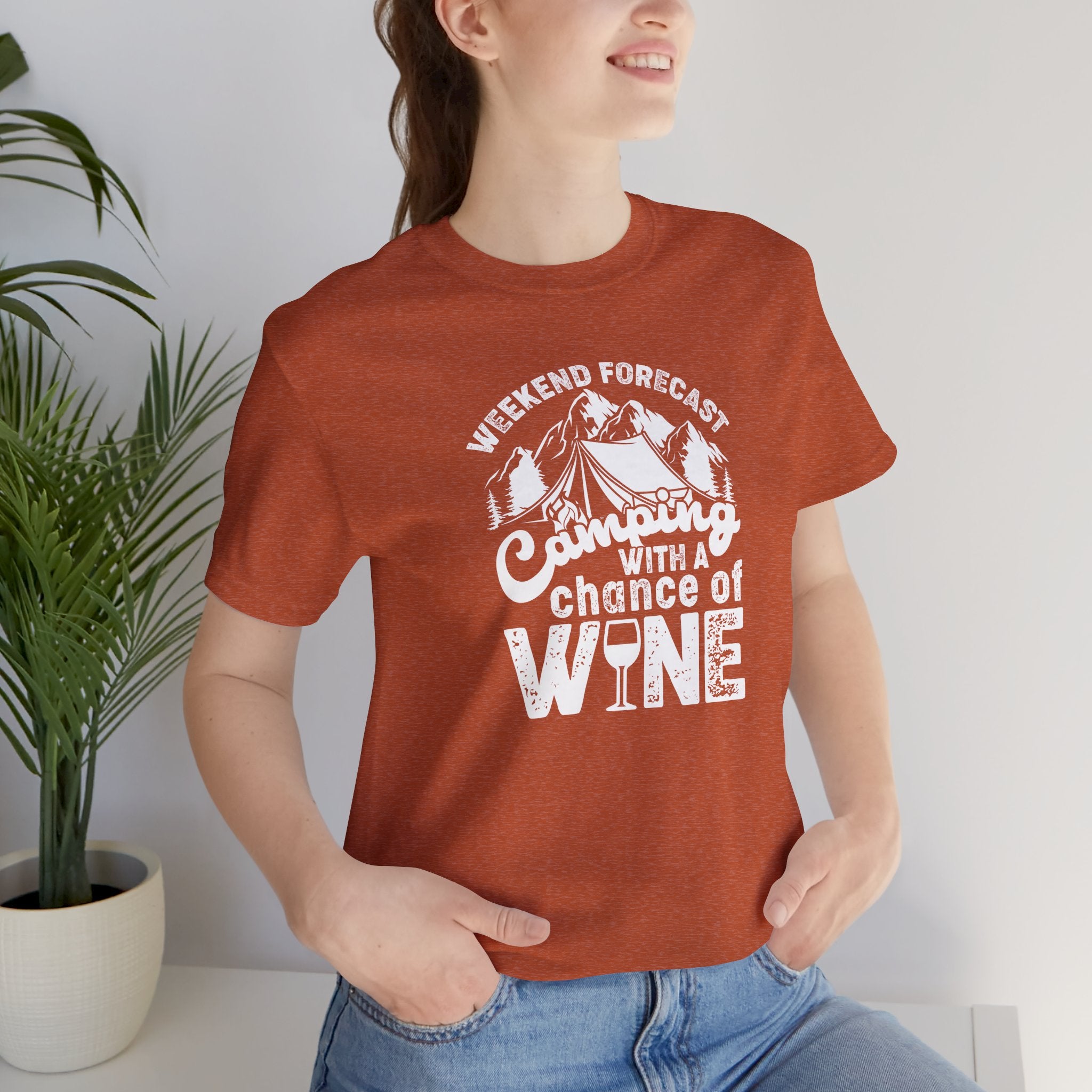 Wine Lover's Camping Tee, Fun Camping Shirt, Weekend Forecast T-Shirt, Outdoor Adventure Apparel, Gift for Wine Enthusiasts