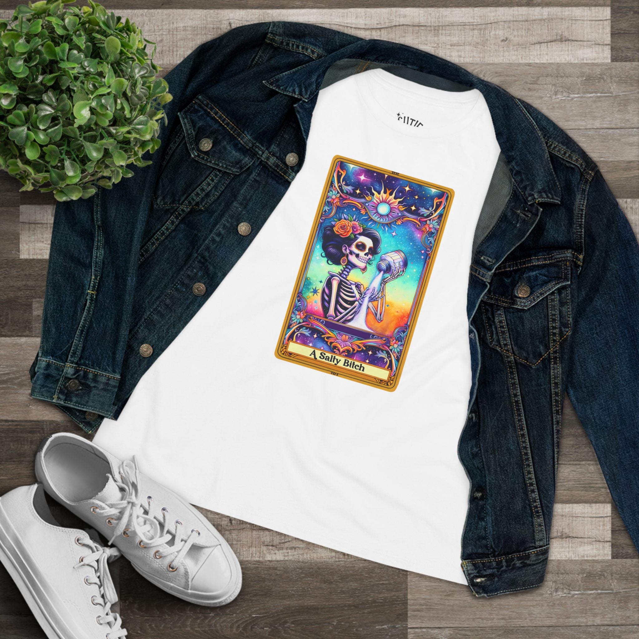 Tarot Card Women's Cotton Tee - Salty Bi*ch