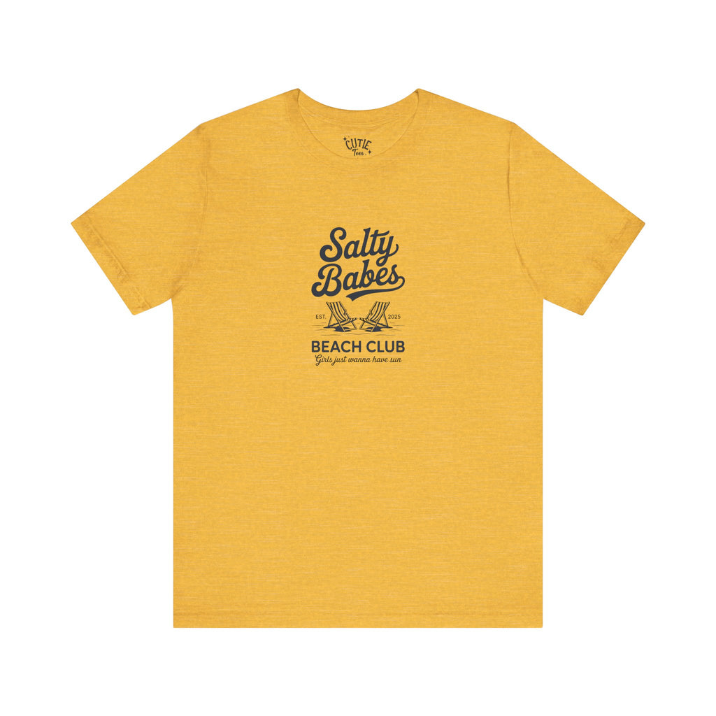 Salty Babes Beach Club Tee, Summer Vibes T-Shirt, Unisex Casual Wear, Beach Party Outfit, Vacation Essential, Gift for Her