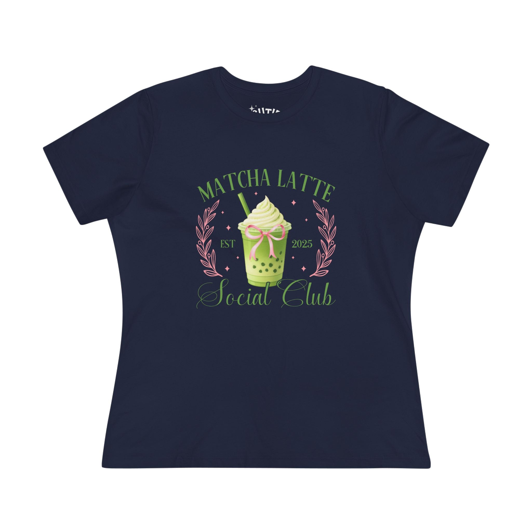Matcha Latte Social Club Tee | Women's Cotton T-Shirt for Coffee Lovers, Summer Outfits, Casual Wear, Gift for Tea Lovers, Cute Graphic Tee