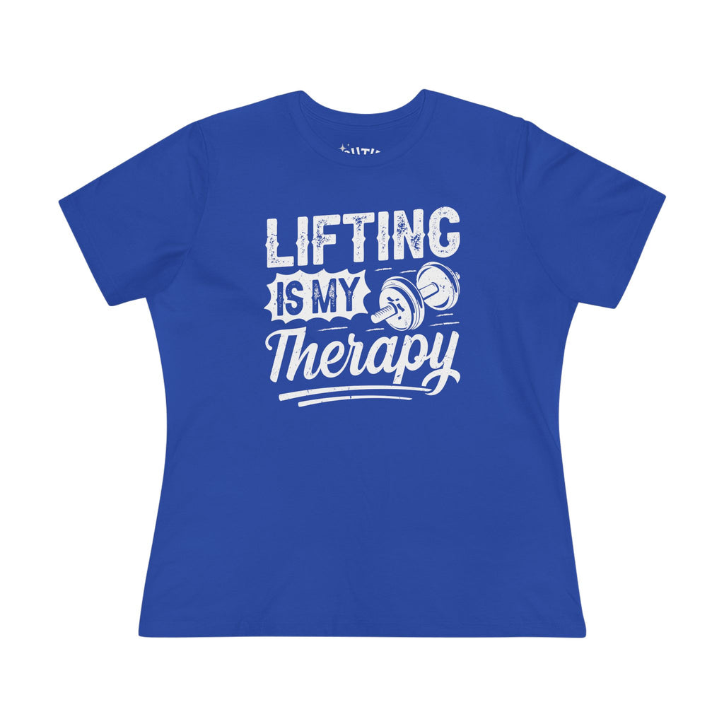 Lifting is My Therapy Women's Tee, Workout Shirt, Gym Tee, Gift for Athletes, Motivational Tee