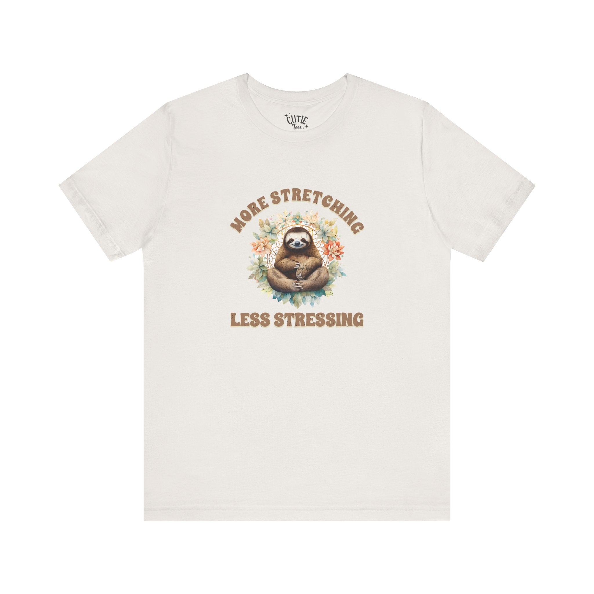 Relaxing Sloth Tee | More Stretching Less Stressing | Casual Wear, Funny Gift, Nature Lover, Yoga Shirt, Unisex Apparel