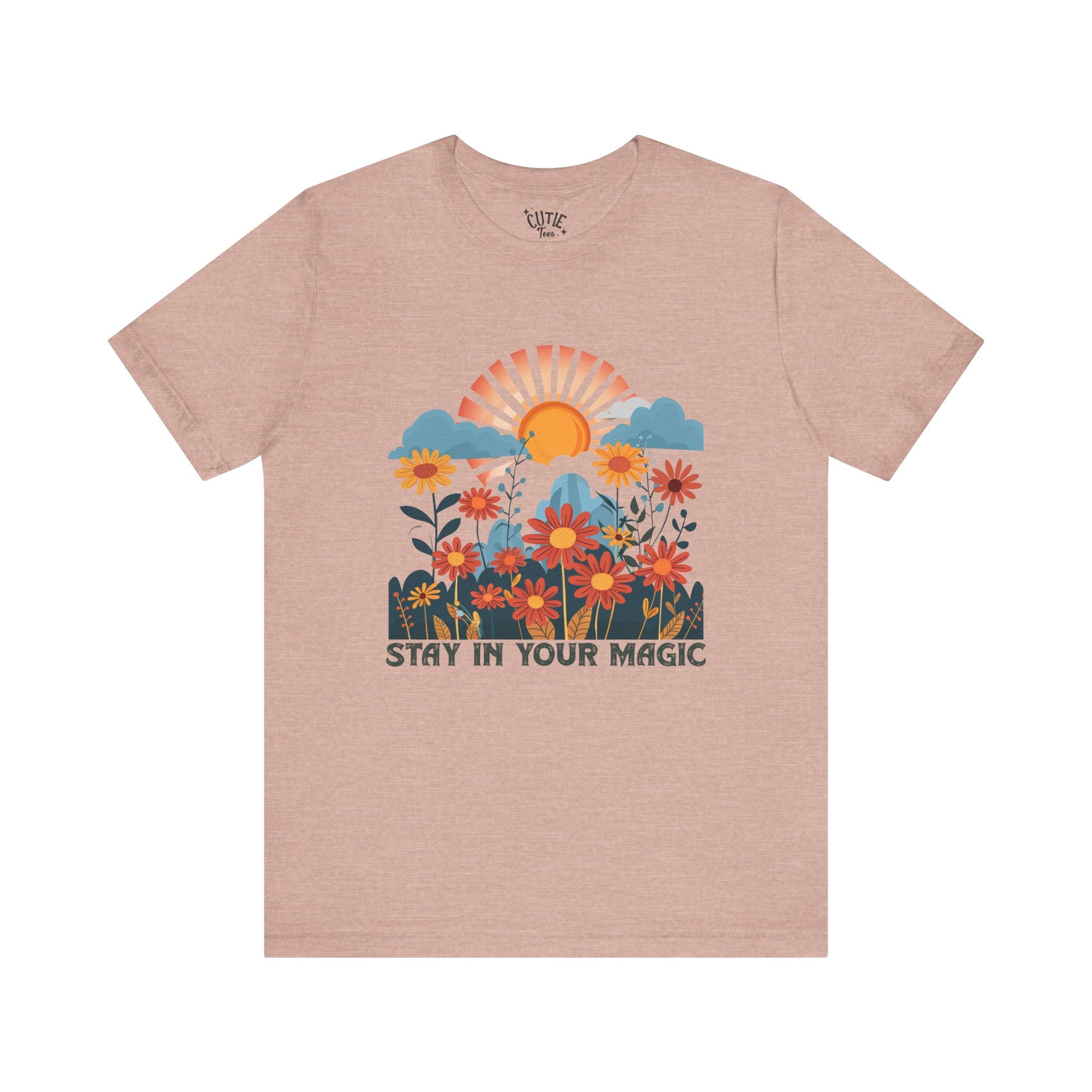 Stay in Your Magic Boho Floral Cotton Tee, Women’s Inspirational Tee, Boho Vibe T-Shirt, Gift for Nature Lovers