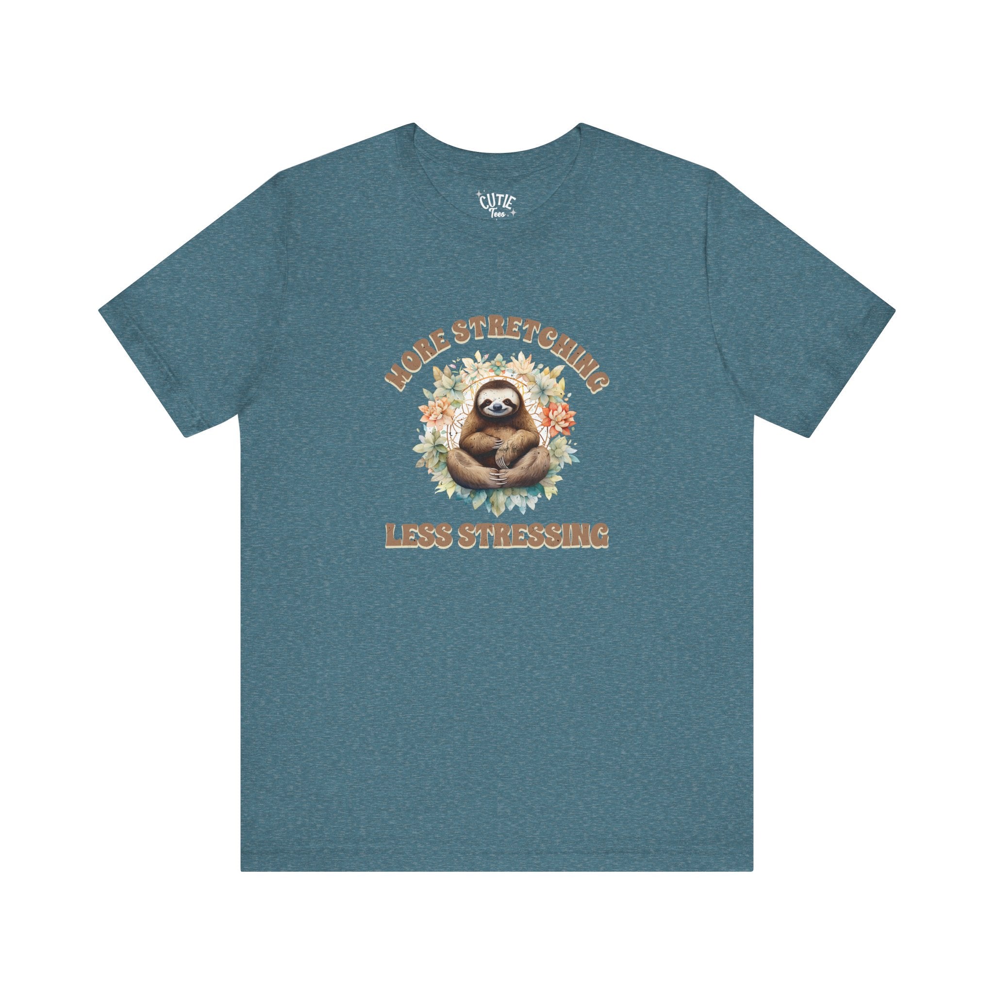 Relaxing Sloth Tee | More Stretching Less Stressing | Casual Wear, Funny Gift, Nature Lover, Yoga Shirt, Unisex Apparel