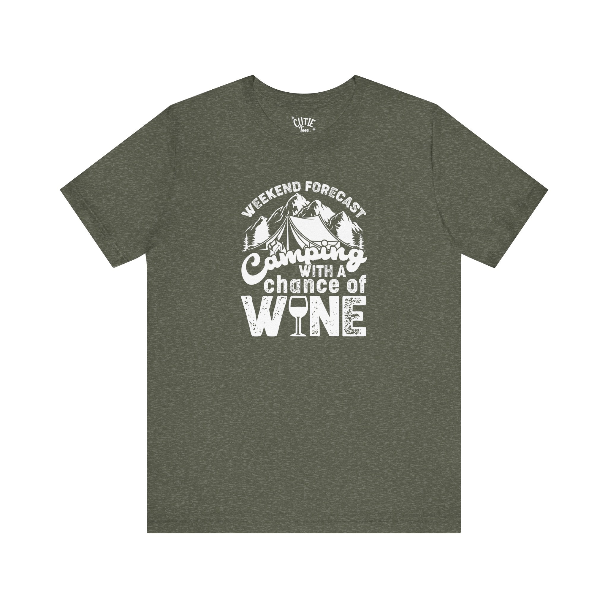 Wine Lover's Camping Tee, Fun Camping Shirt, Weekend Forecast T-Shirt, Outdoor Adventure Apparel, Gift for Wine Enthusiasts