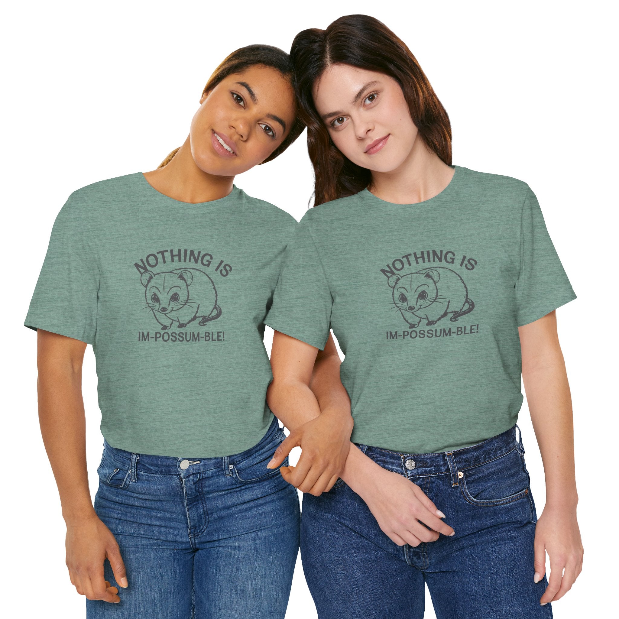 Possum Inspirational Tee - Im-Possum-Ble Unisex Jersey Tee – Cute Animal Humor Shirt for Gifts, Casual Wear, Birthdays, Animal Lovers, Celebrations