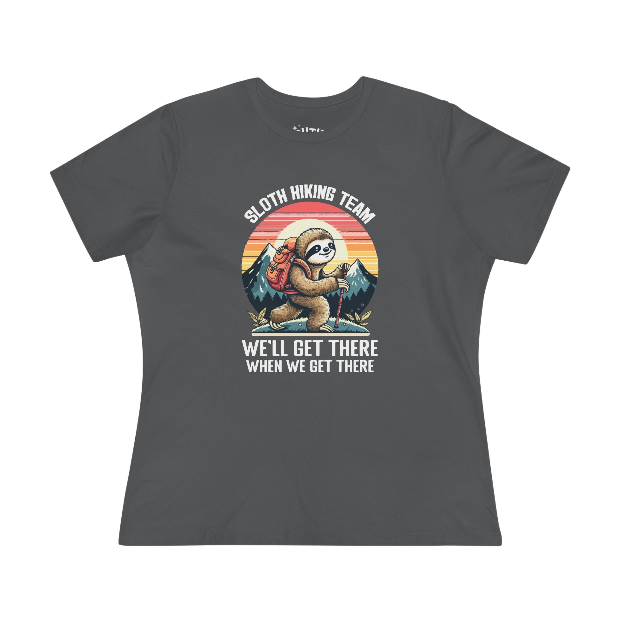 Sloth Hiking Team Women's Cotton Tee | Funny Sloth Shirt, Outdoor T-Shirt, Nature Lover Gift, Hiking Apparel, Gift for Adventurers