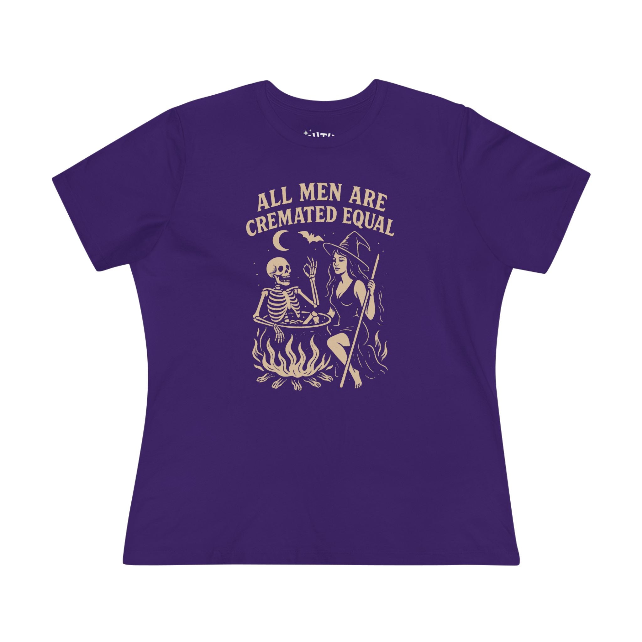 All Men Are Cremated Equal Women's Graphic Tee, Halloween Shirt, Witchy Apparel, Cute Tee for Spooky Season, Gift for Her