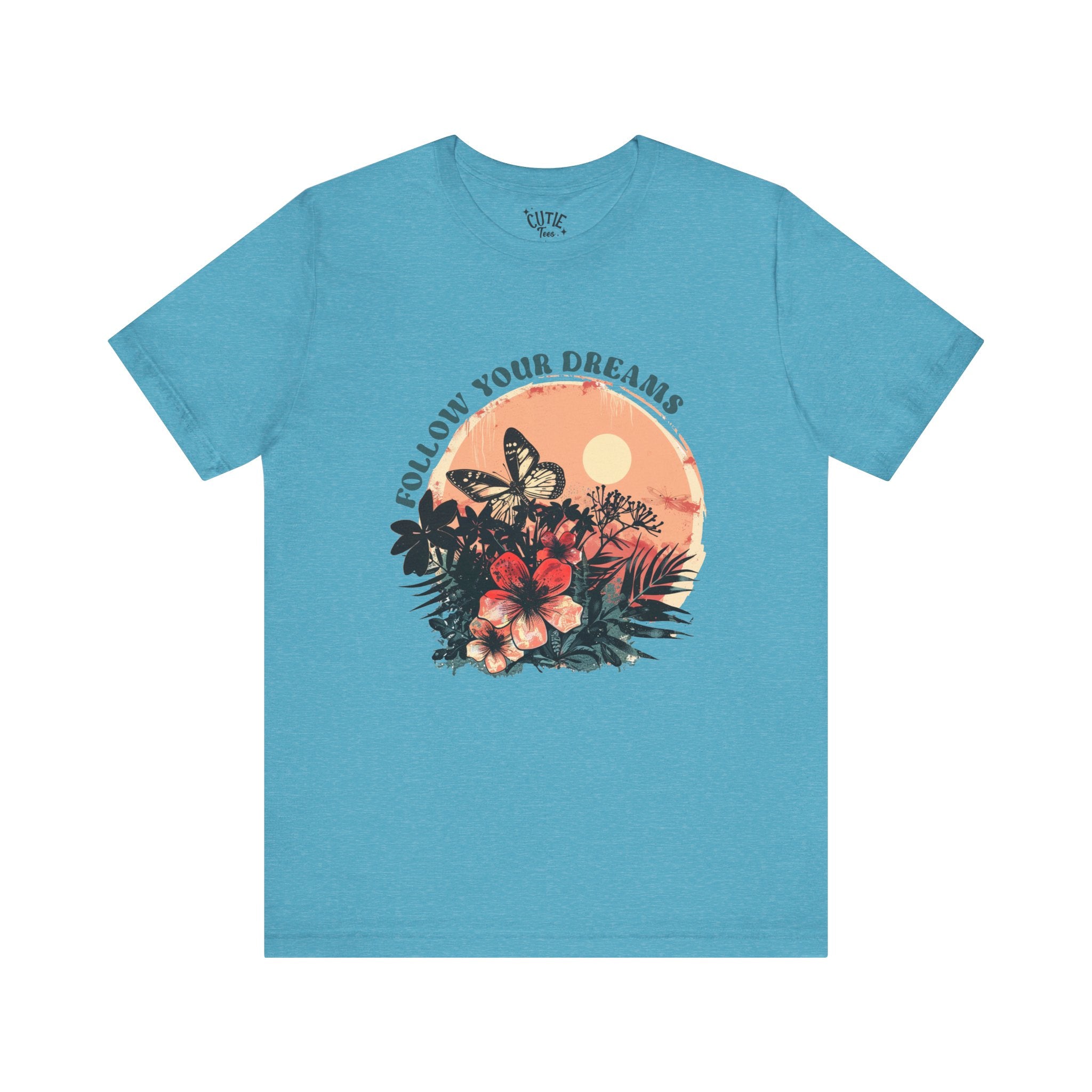 Floral Dreamer Tee - Inspire Belief, Perfect Gift for Teens, Motivation Shirt, Nature Lovers, Birthday, Casual Wear, Unisex Cut
