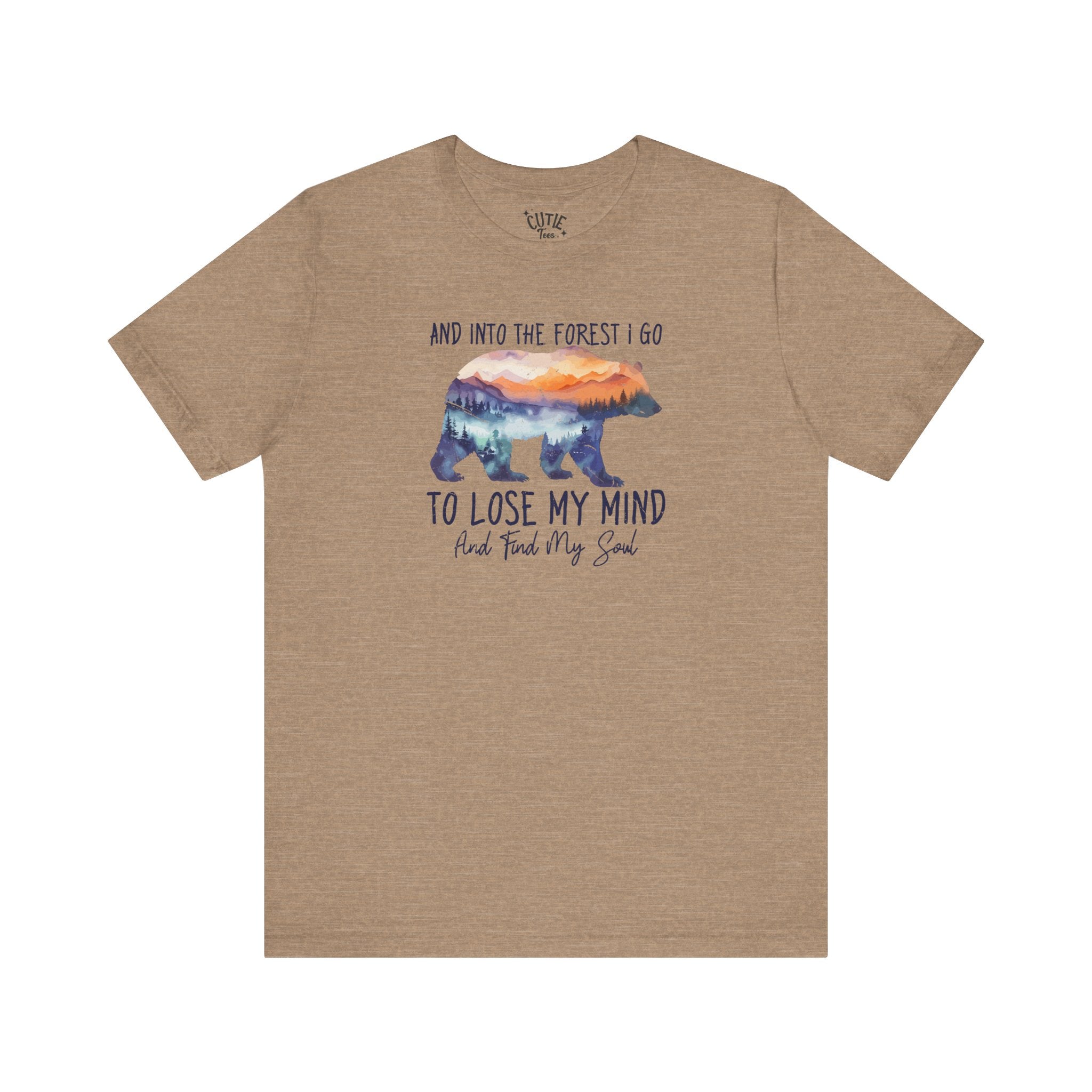 Soul Bear Graphic Tee, Casual T-Shirt, Forest Lover's Tee, Gift for Outdoorsy Friends, Relaxed Vibe Wear, Mindfulness Apparel