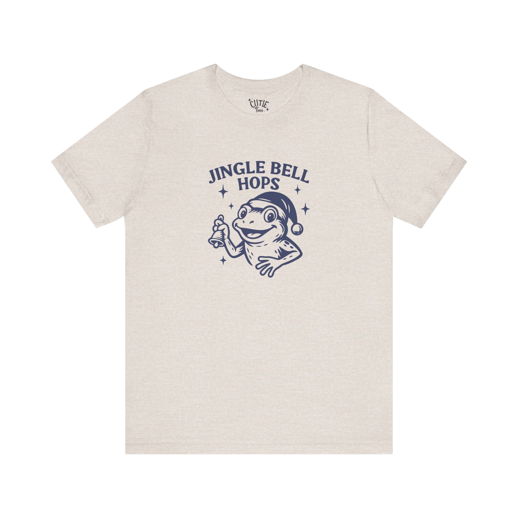Frog Christmas Jingle Bell Hops Tee, Fun Holiday T-Shirt, Unisex Christmas Apparel, Gift for Frog Lovers, Cute Festive Wear, Cheerful Seasonal Top