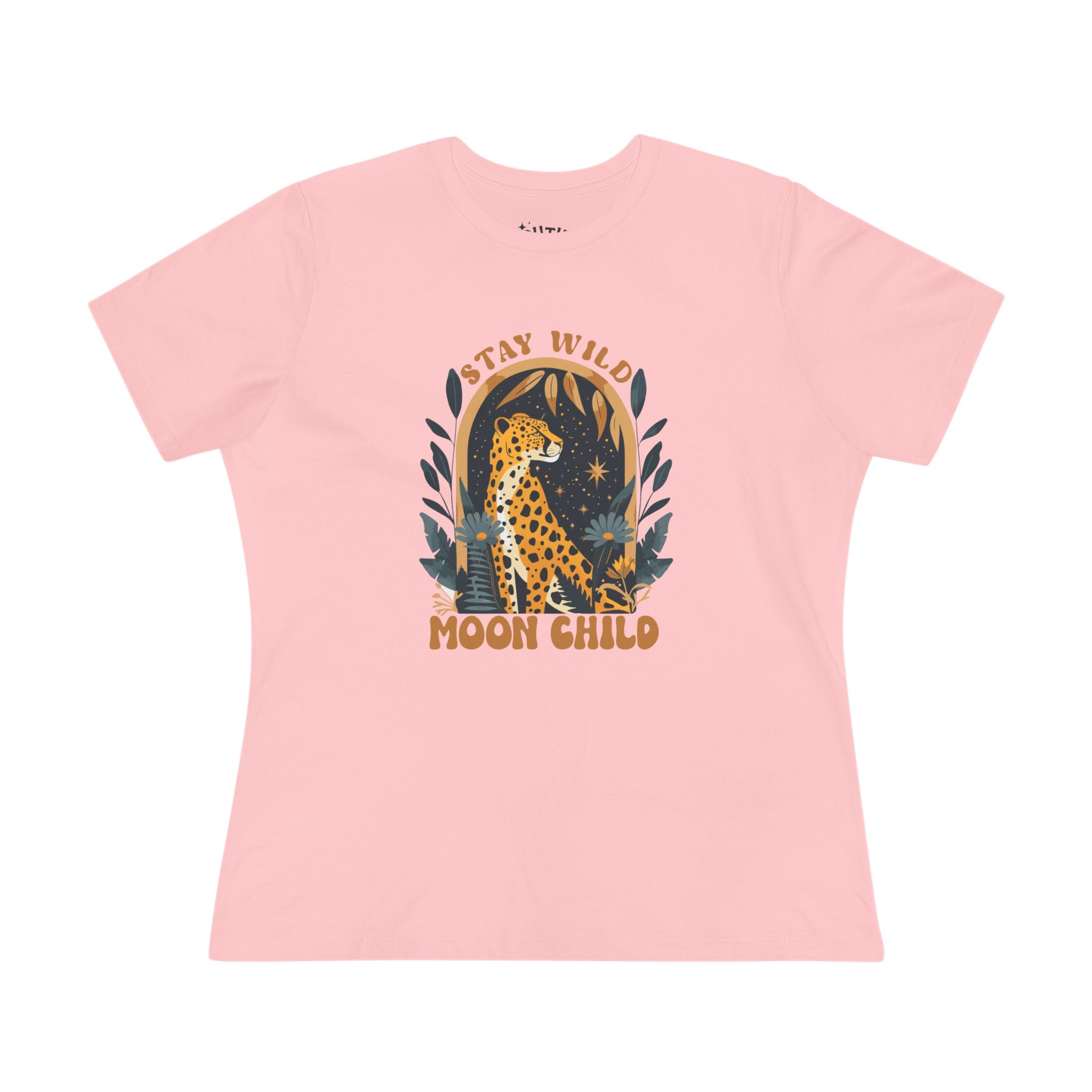 Boho Tee - Moon Child, Stay Wild Moon Child, Cheetah Print, Nature Lovers