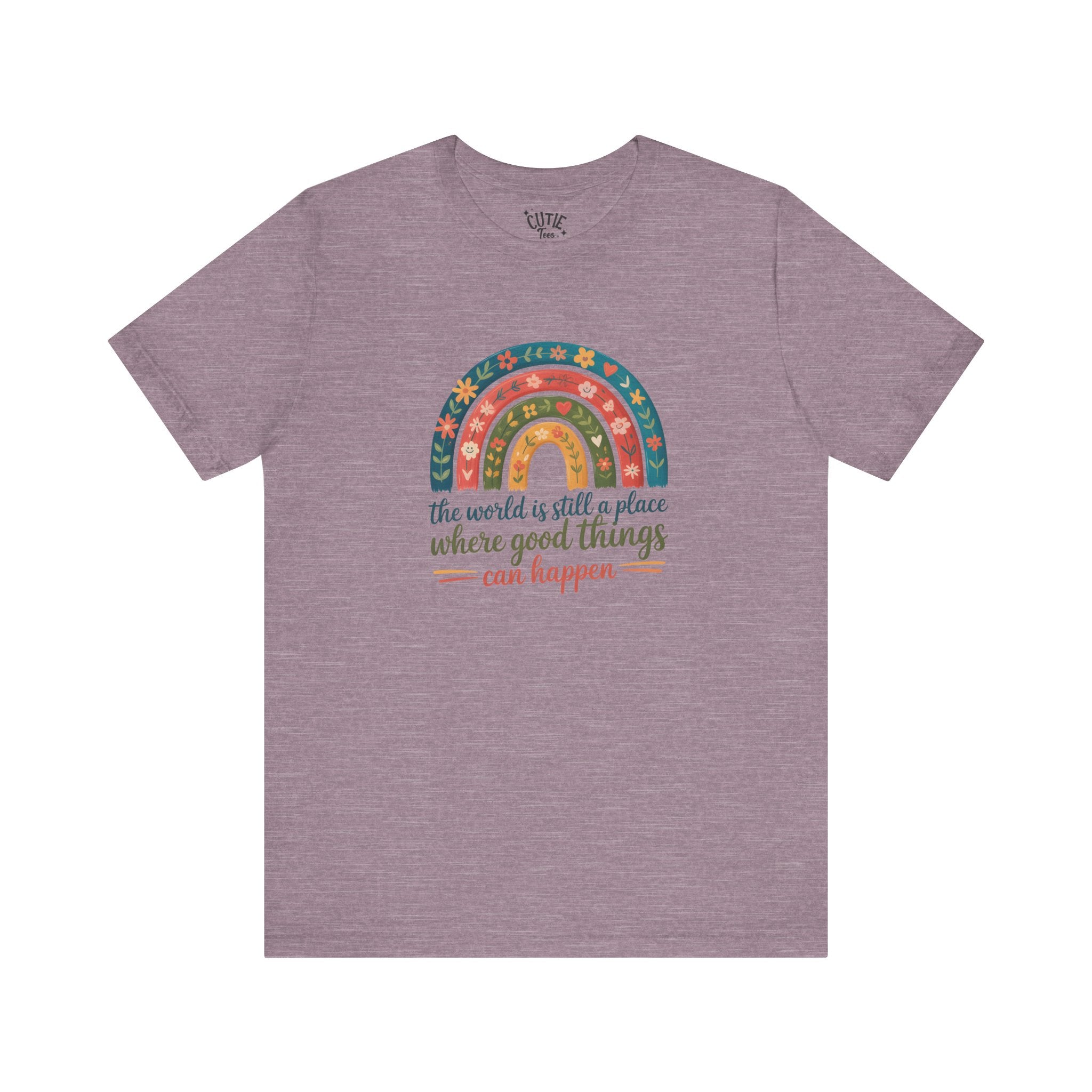 Optimistic Rainbow Tee | Inspirational Shirt for Positivity, Gift for Friends, Summer Casual Wear, Birthday Surprise, Everyday Motivation