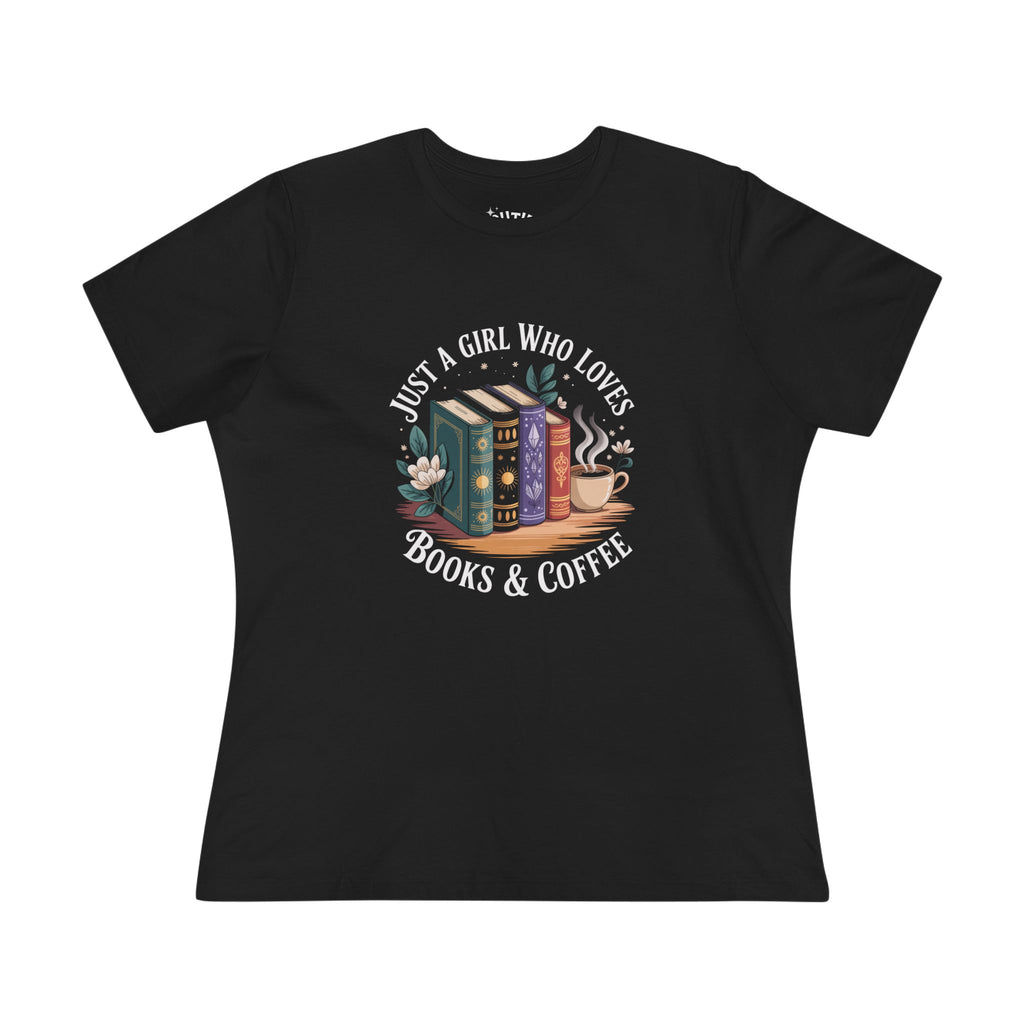 Just a Girl Who Loves Books & Coffee Tee, Cute Literature Shirt, Gift for Book Lovers, Cozy Reading Top, Bookworm Tee