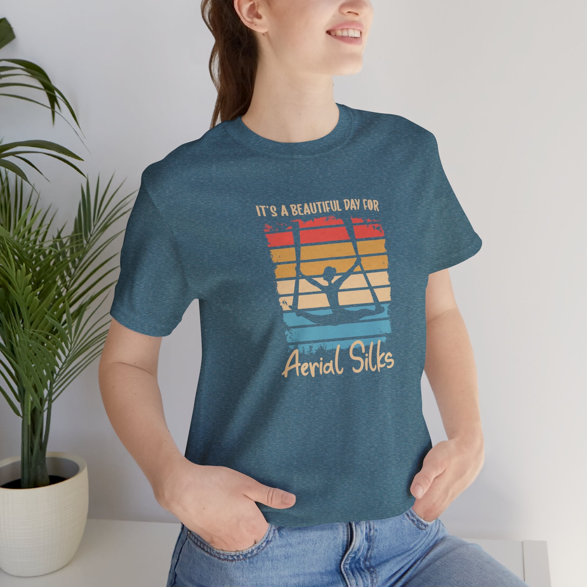 Aerial Silks Tee - It's a Beautiful Day for Aerial Silks, Fitness Shirt, Gym Wear, Dance Apparel, Aerial Arts Gift