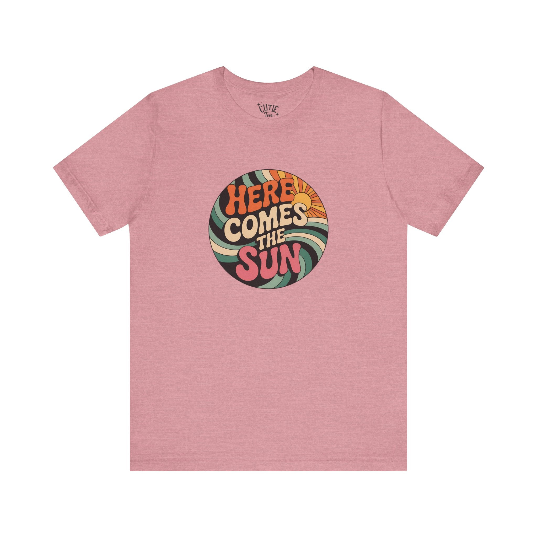 Sun Retro Graphic T-Shirt, Unisex Jersey Tee, Summer Vibes, Gift for Music Lovers, Here Comes the Sun Tee, Festival Wear, Casual Style