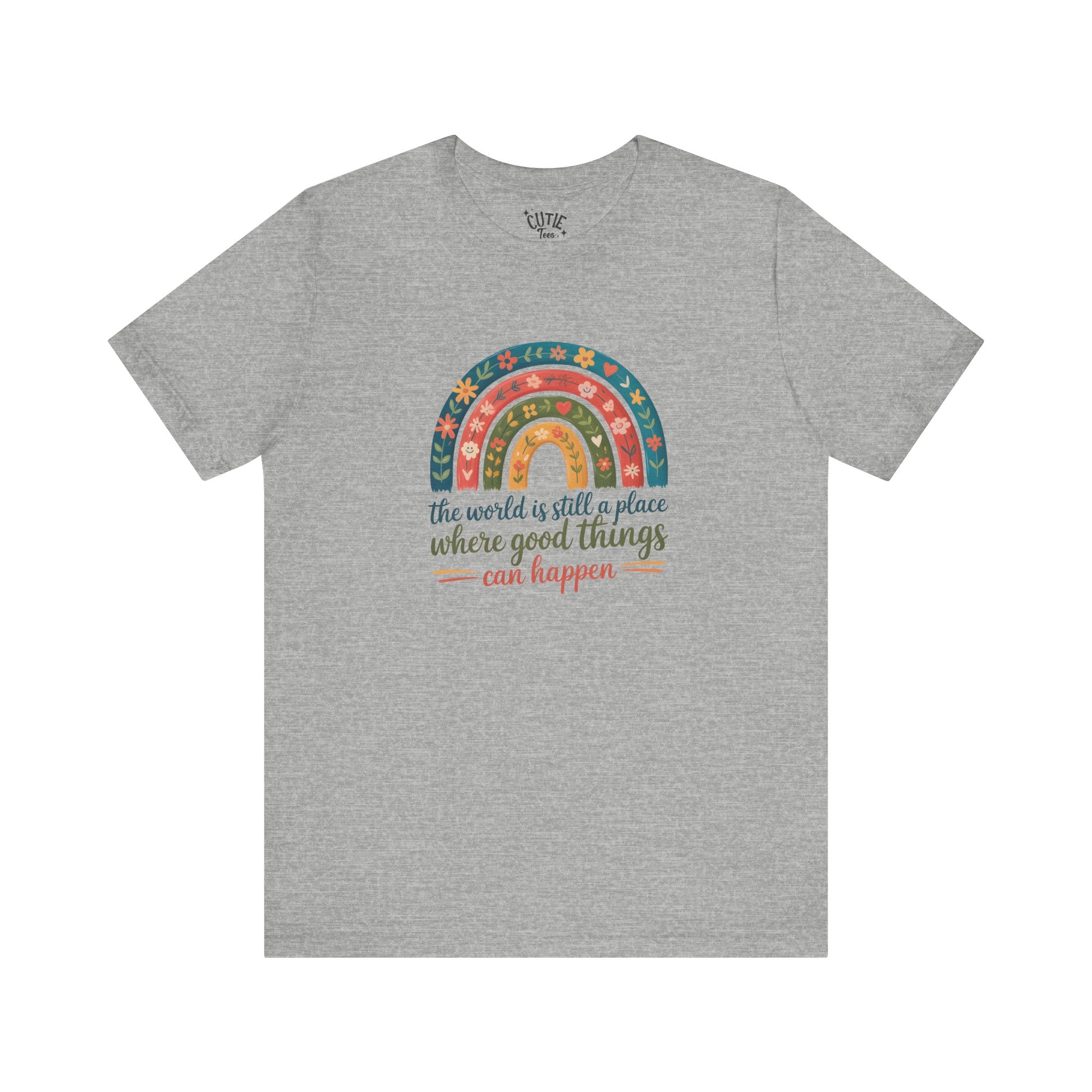 Optimistic Rainbow Tee | Inspirational Shirt for Positivity, Gift for Friends, Summer Casual Wear, Birthday Surprise, Everyday Motivation