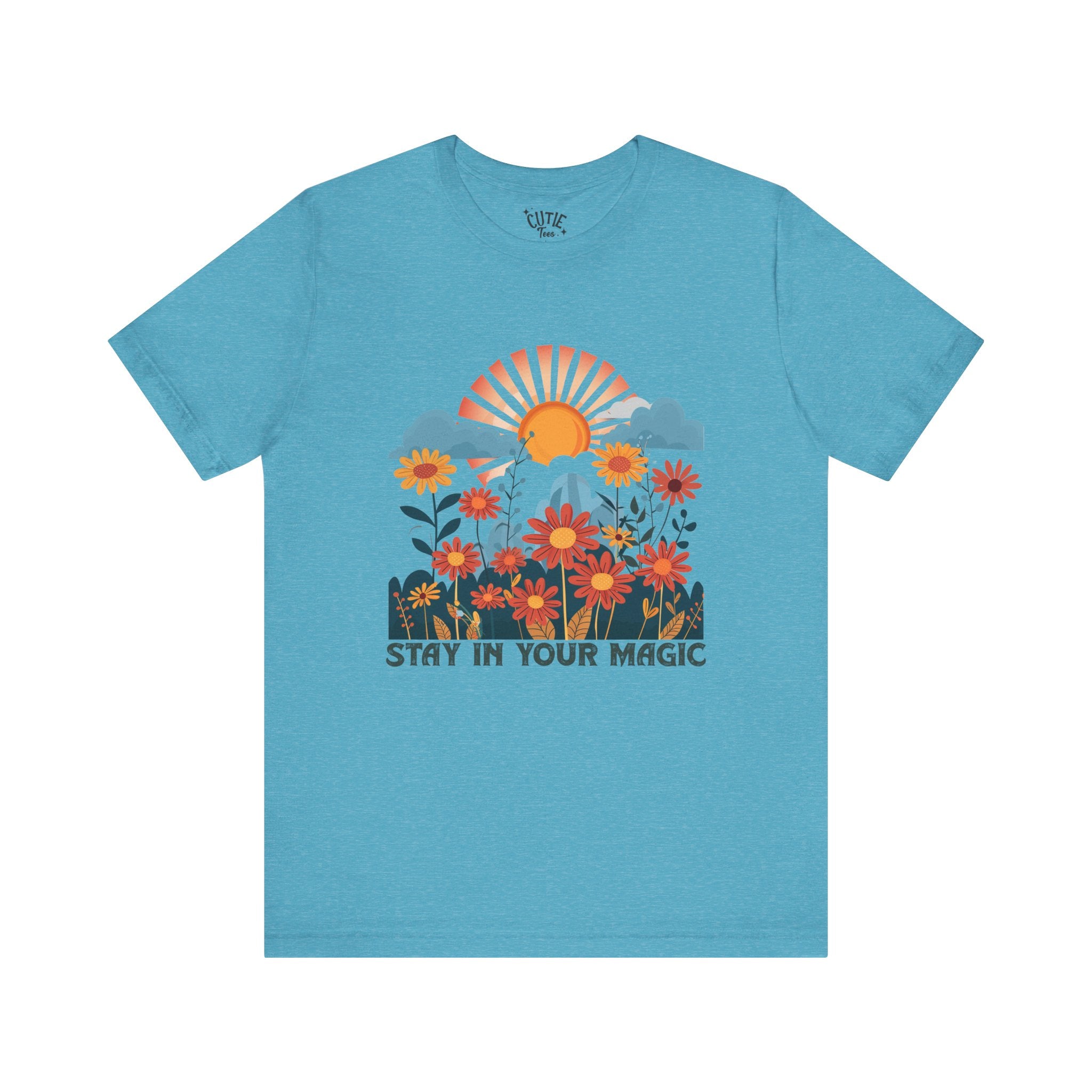 Stay in Your Magic Boho Floral Cotton Tee, Women’s Inspirational Tee, Boho Vibe T-Shirt, Gift for Nature Lovers
