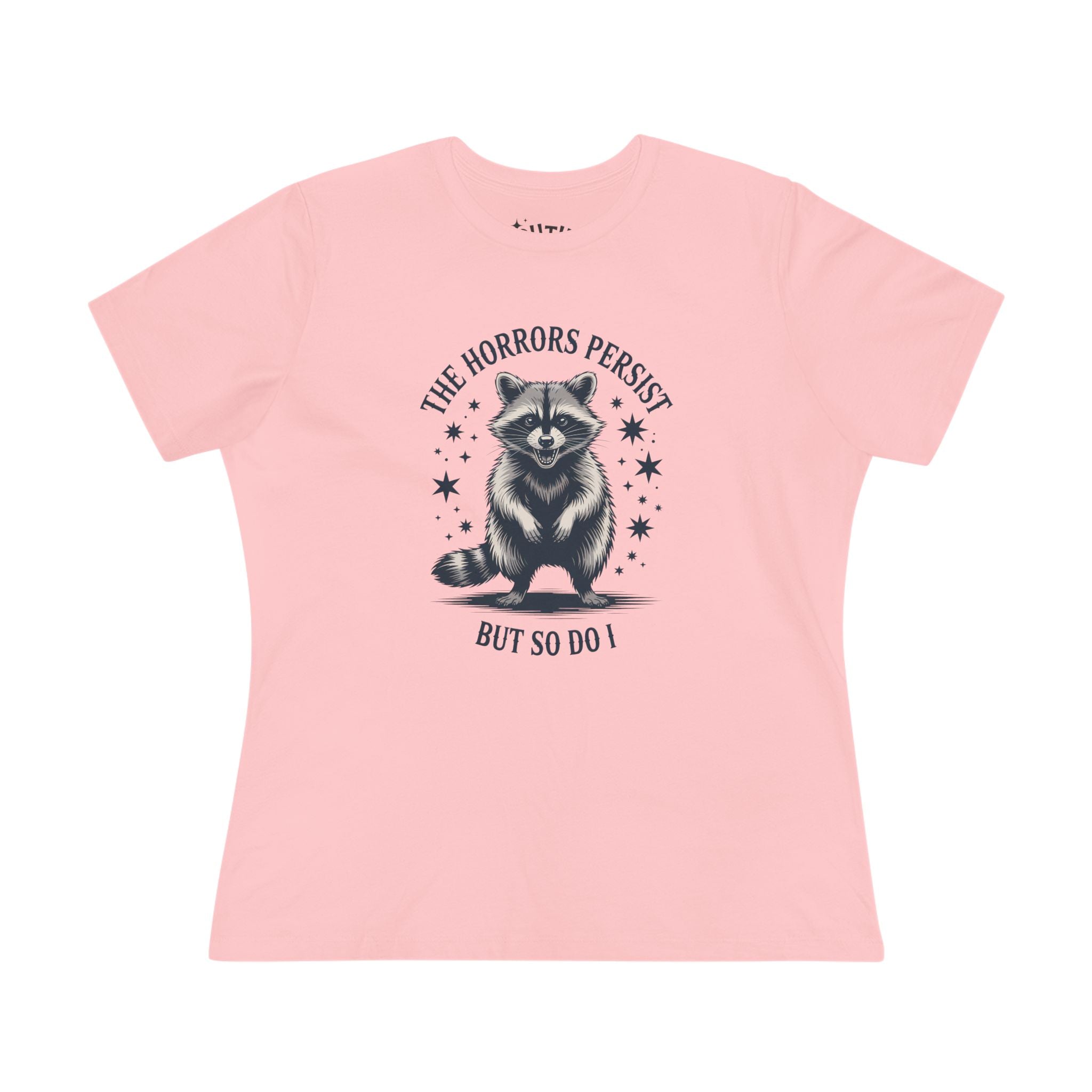 The Horrors Persist Women's Cotton Tee, Funny Raccoon Shirt, Gift for Nature Lovers, Cute Animal T-Shirt, Casual Wear, Wildlife [...]