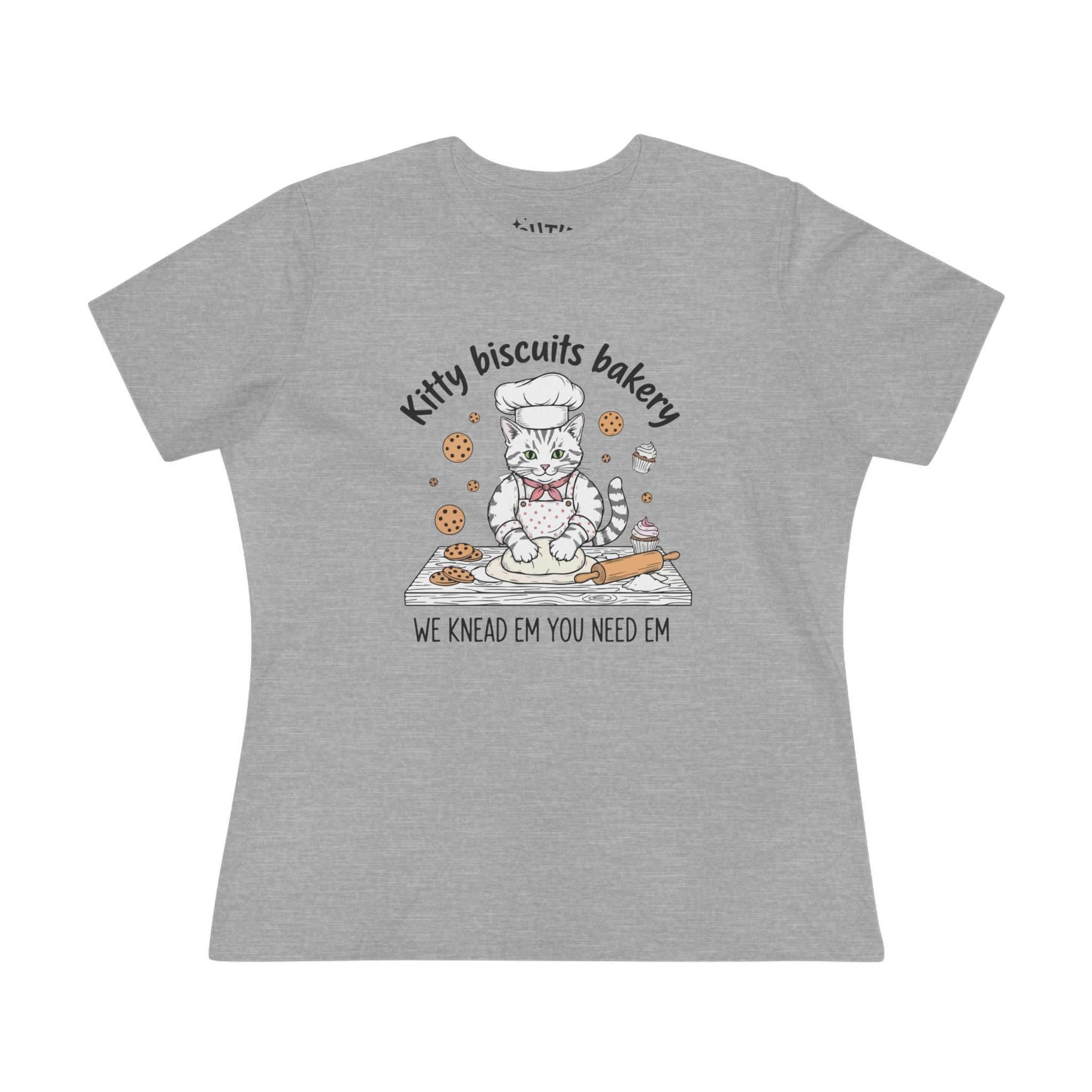 Kitty Biscuit Bakery Women's Cotton Tee, Kitten Biscuit Bakery Shirt, Cute Fun Gift for Cat Lovers, Animal Lover Apparel, Perfect for [...]