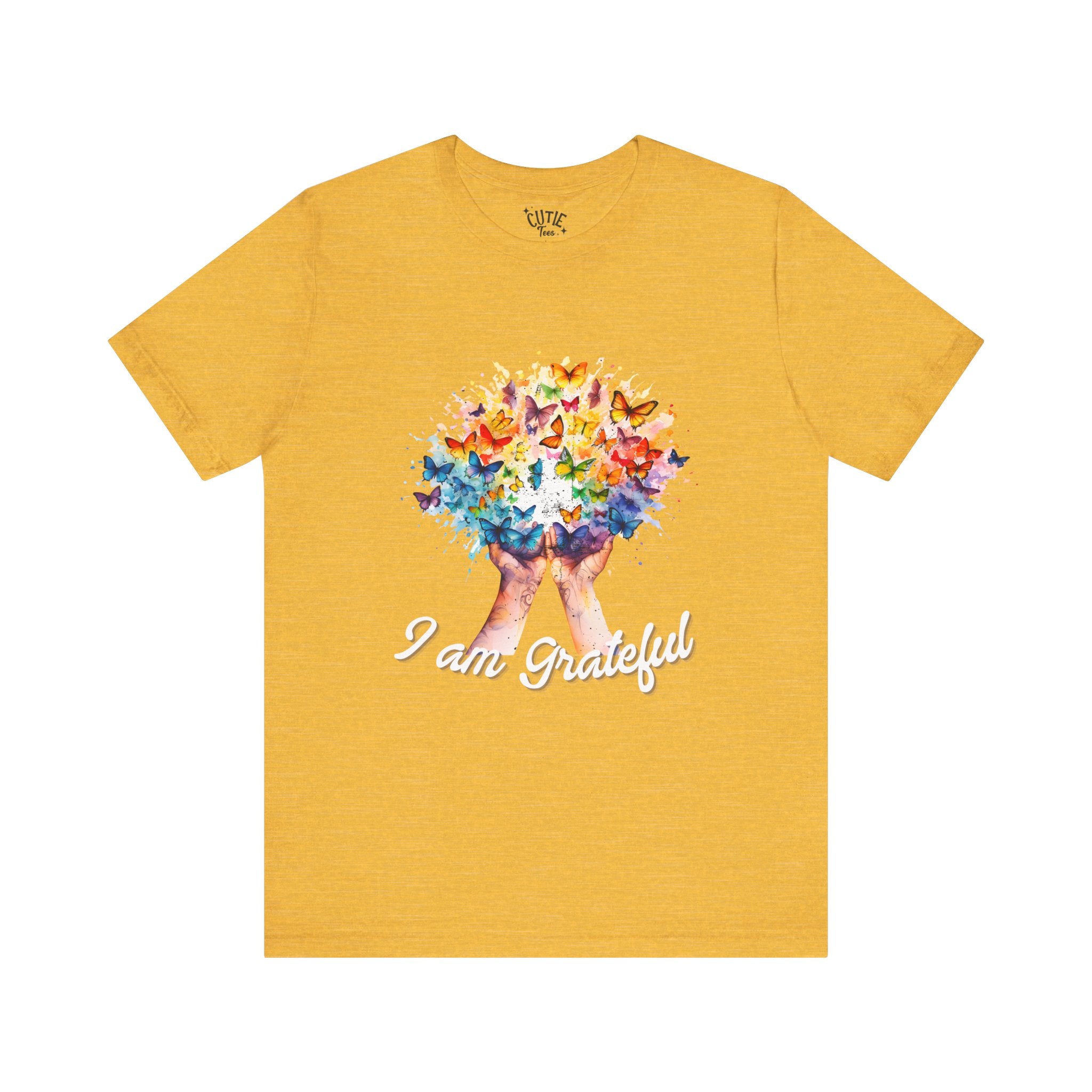 Grateful Butterfly Tee | Unisex Short Sleeve Shirt for Nature Lovers, Inspirational Gift, Comfortable Casual Wear, Eco-Friendly Fashion