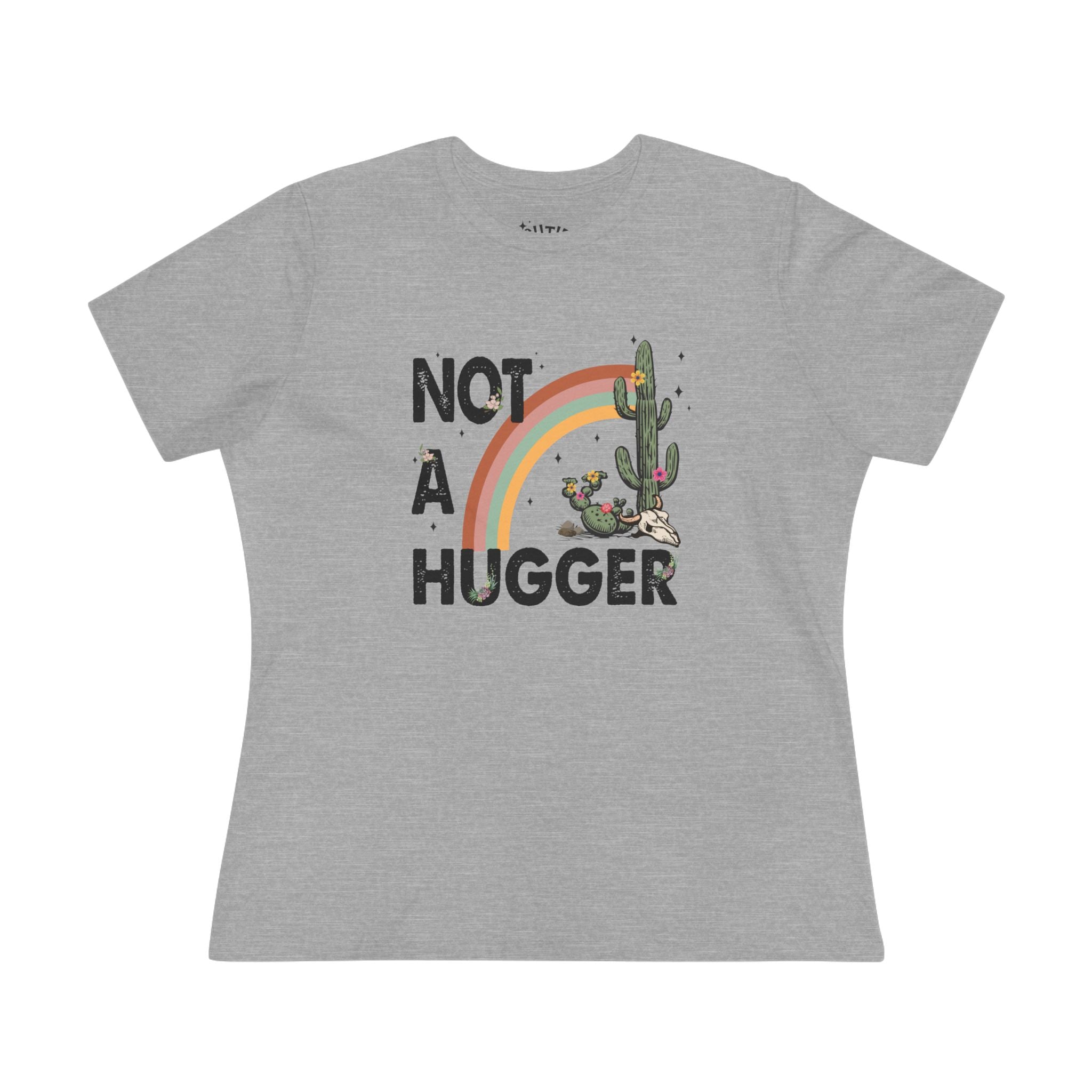 Cactus Humor Tee - "Not a Hugger" Cotton T-Shirt, Funny Gift for Plant Lovers, Casual Wear, Great for Birthdays, Everyday Style
