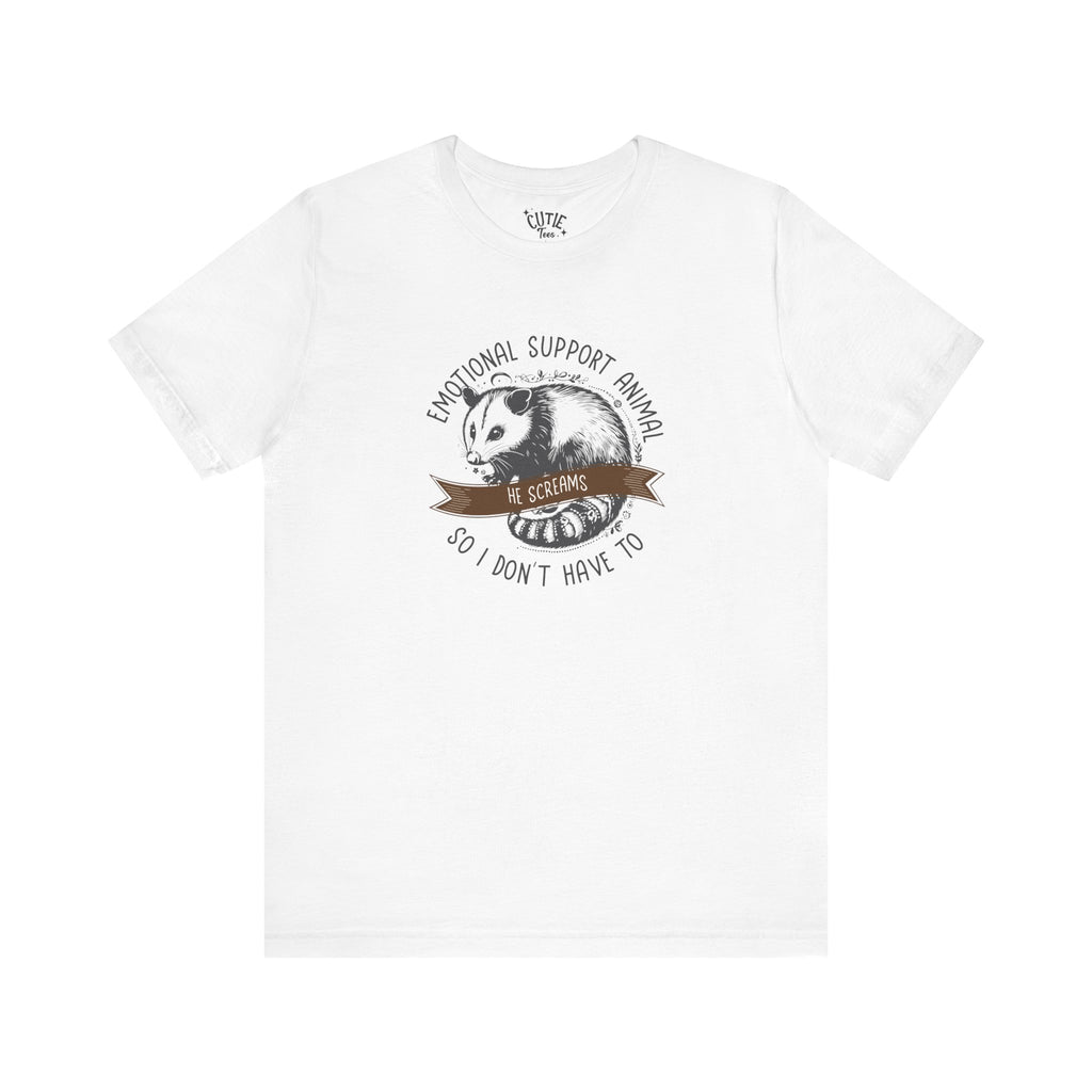 Emotional Support Opossum Animal Tee, Funny Animal Lover Shirt, Gift for Pet Owners, Casual Wear, Birthday Gift, Quirky Humor