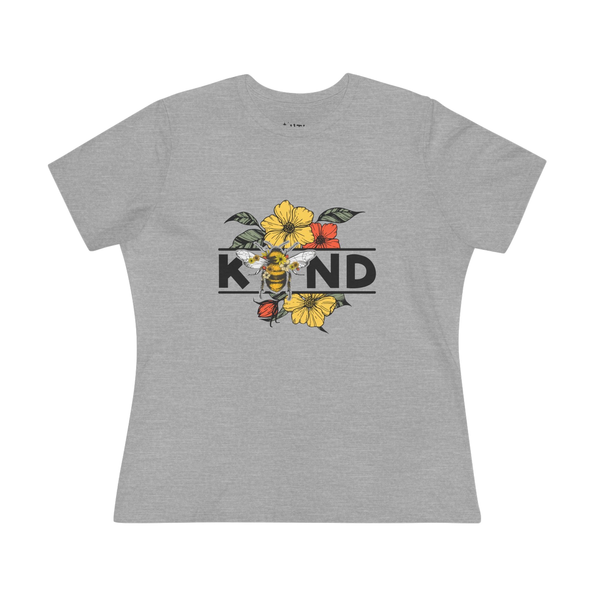 Be Kind Honey Bee Floral Women's Cotton Tee - Inspirational Gift for Her Cutie Tees