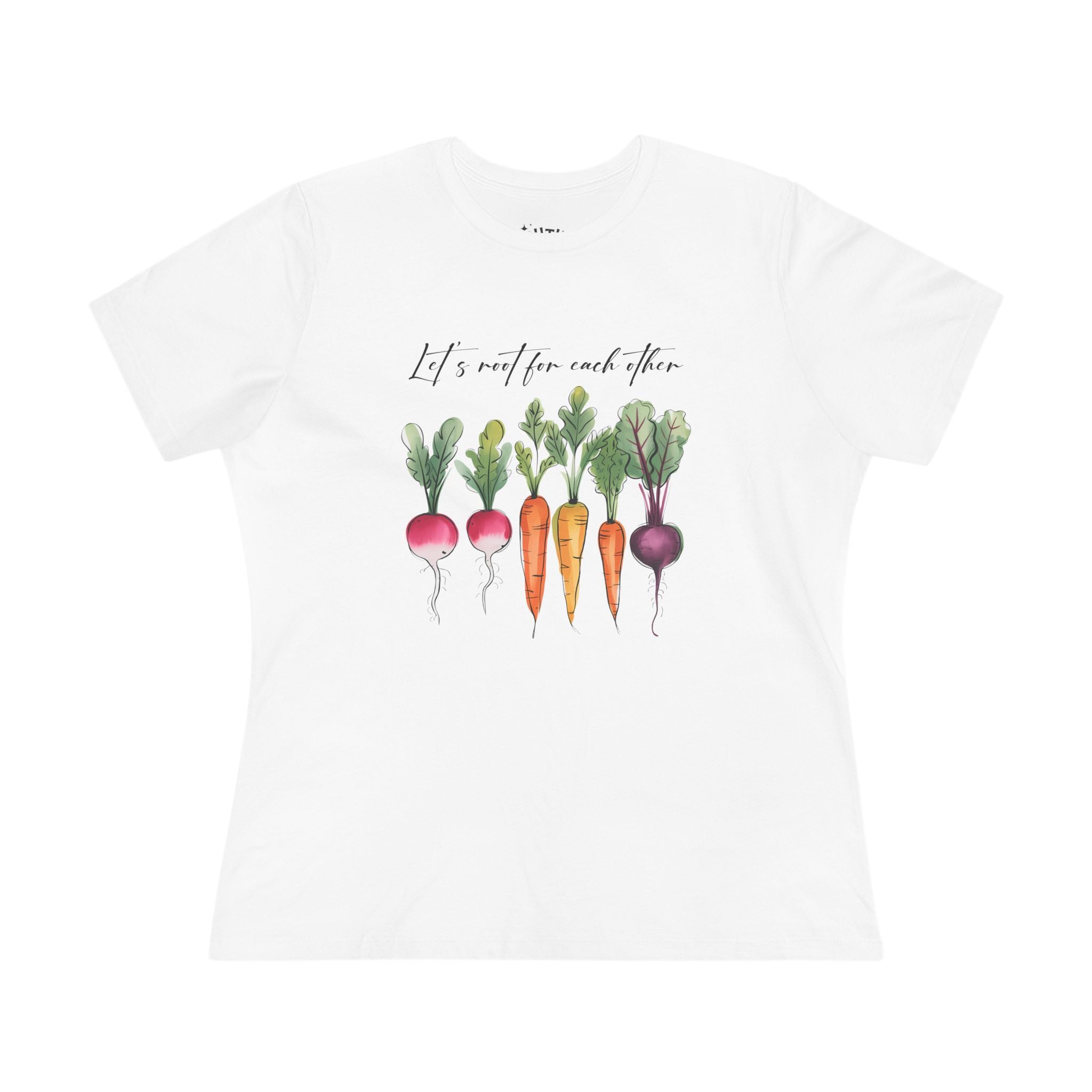 Garden Fresh Women's Tee, Let's Root for Each Other Shirt, Plant Lover Gift, Eco-Friendly Cotton Top, Inspirational