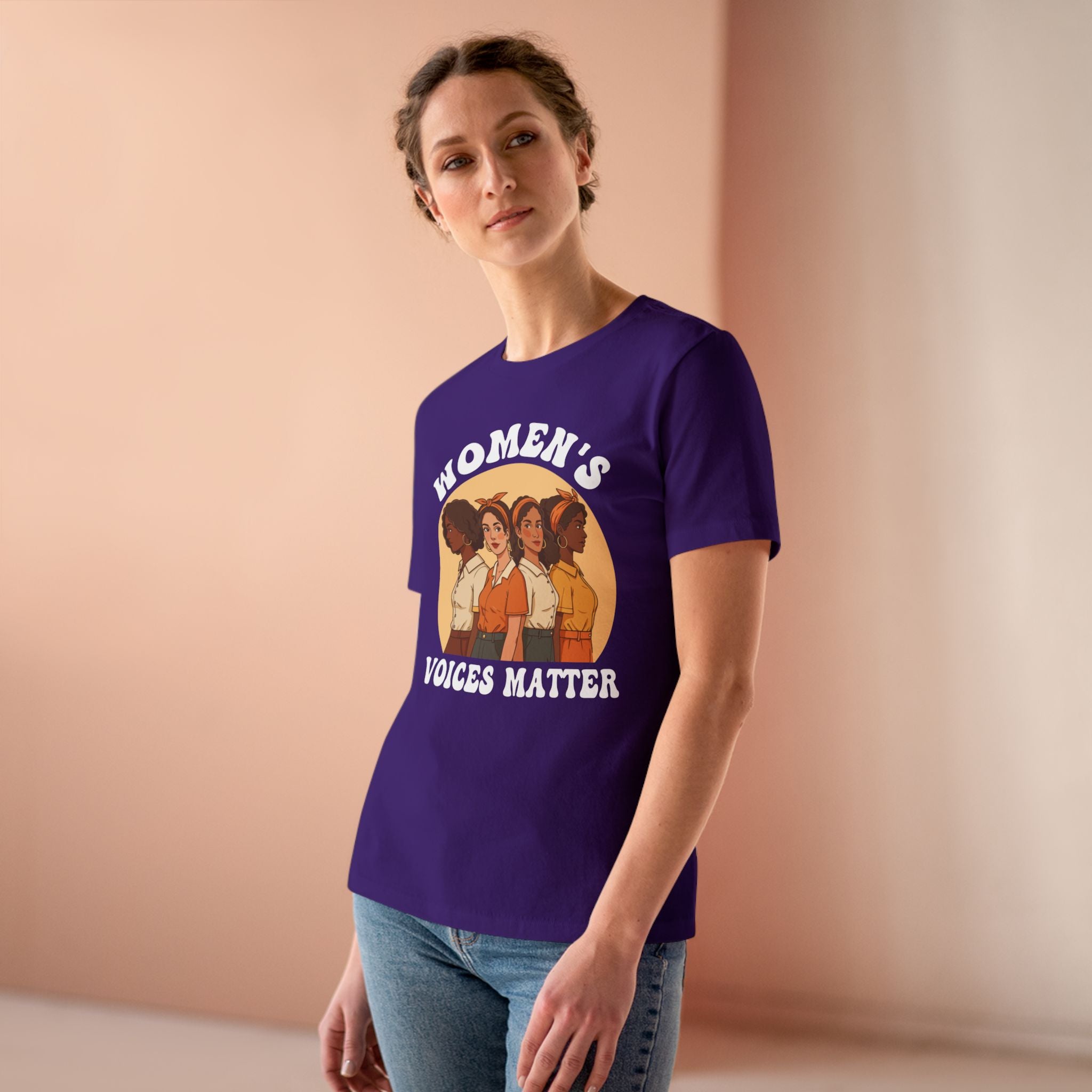 Women's Voices Matter Cotton Tee - Empowering Women, Feminist Shirt, Gift for Her, Casual Wear, Conscious Clothing, Social Justice Tee