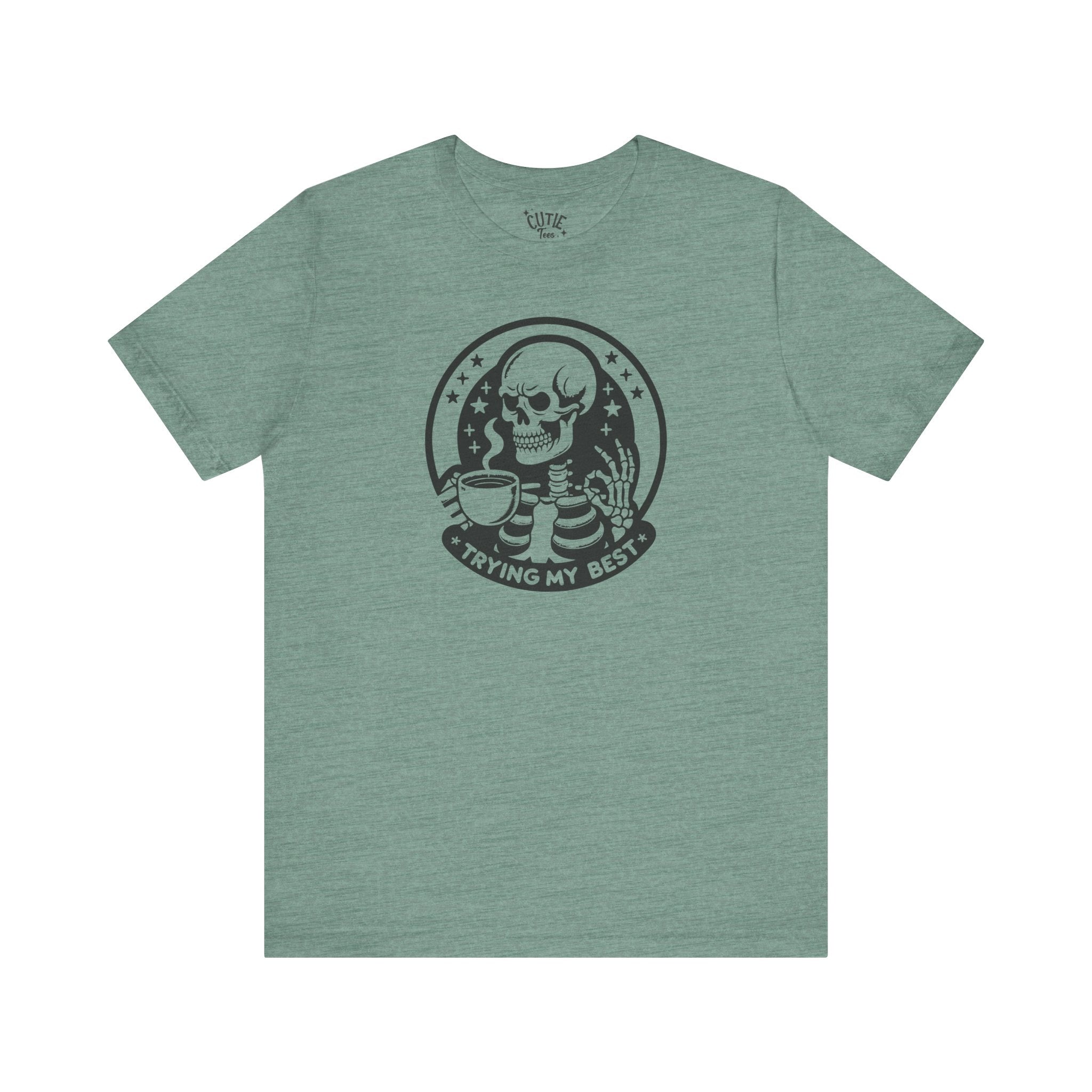 Trying my Best Tee, Casual T-Shirt, Halloween Shirt, Graphic Tee, Unisex Short Sleeve, Skull Shirt