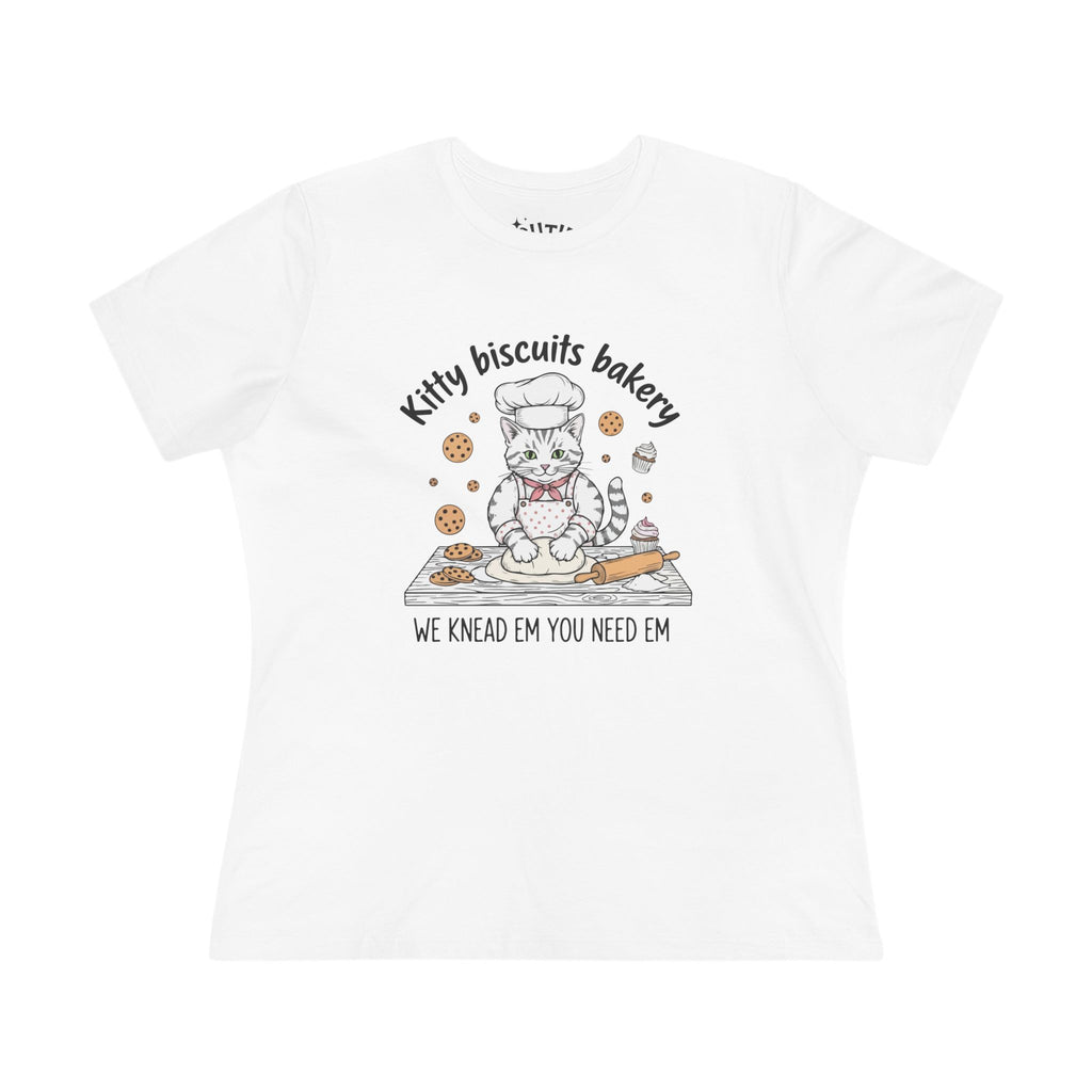 Kitty Biscuit Bakery Women's Cotton Tee, Kitten Biscuit Bakery Shirt, Cute Fun Gift for Cat Lovers, Animal Lover Apparel, Perfect for [...]