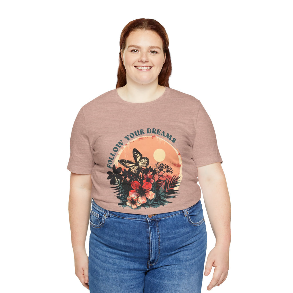 Floral Dreamer Tee - Inspire Belief, Perfect Gift for Teens, Motivation Shirt, Nature Lovers, Birthday, Casual Wear, Unisex Cut