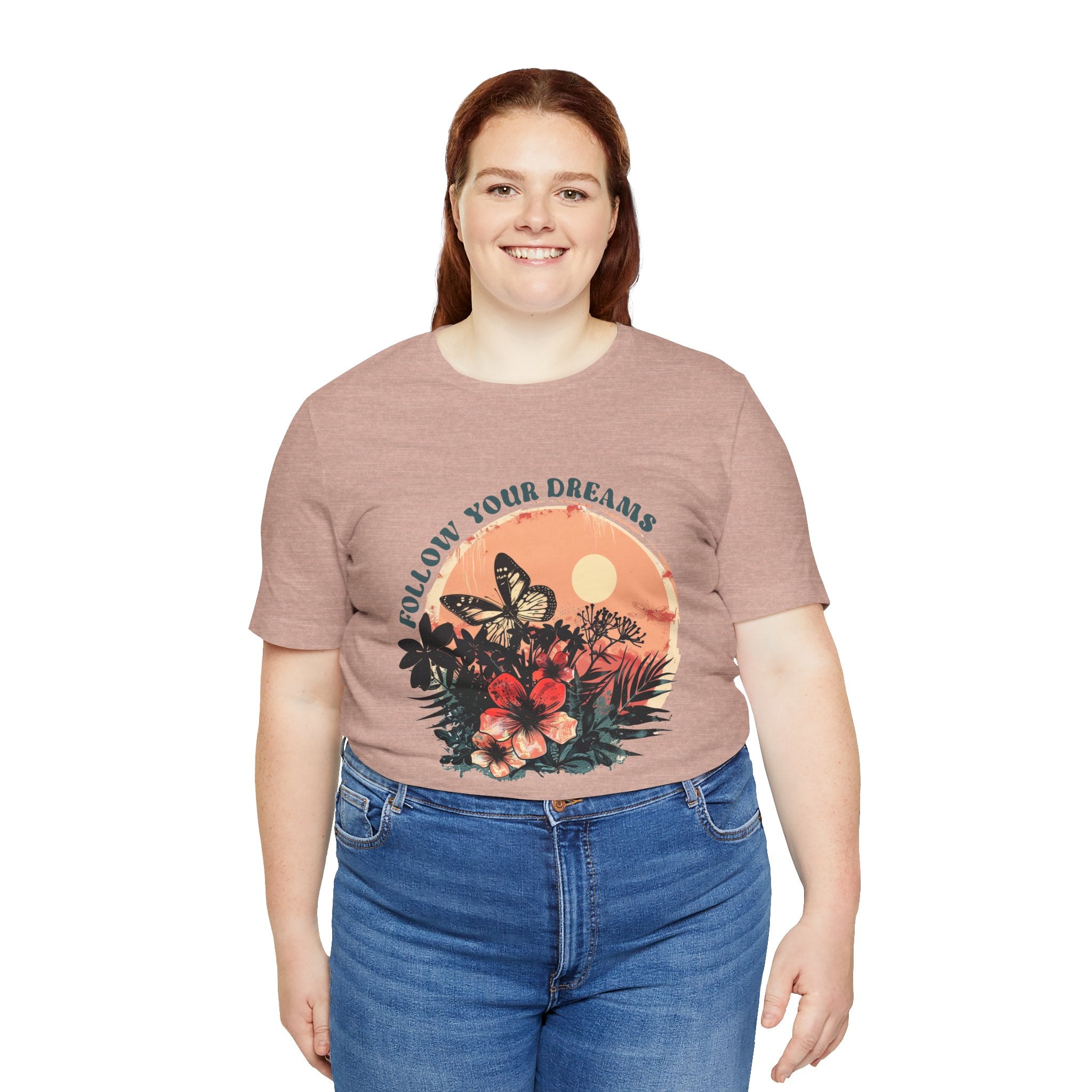 Floral Dreamer Tee - Inspire Belief, Perfect Gift for Teens, Motivation Shirt, Nature Lovers, Birthday, Casual Wear, Unisex Cut
