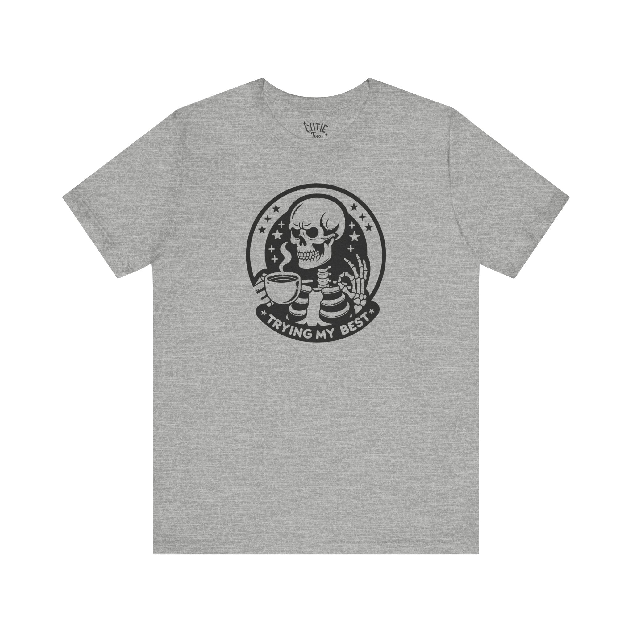 Trying my Best Tee, Casual T-Shirt, Halloween Shirt, Graphic Tee, Unisex Short Sleeve, Skull Shirt