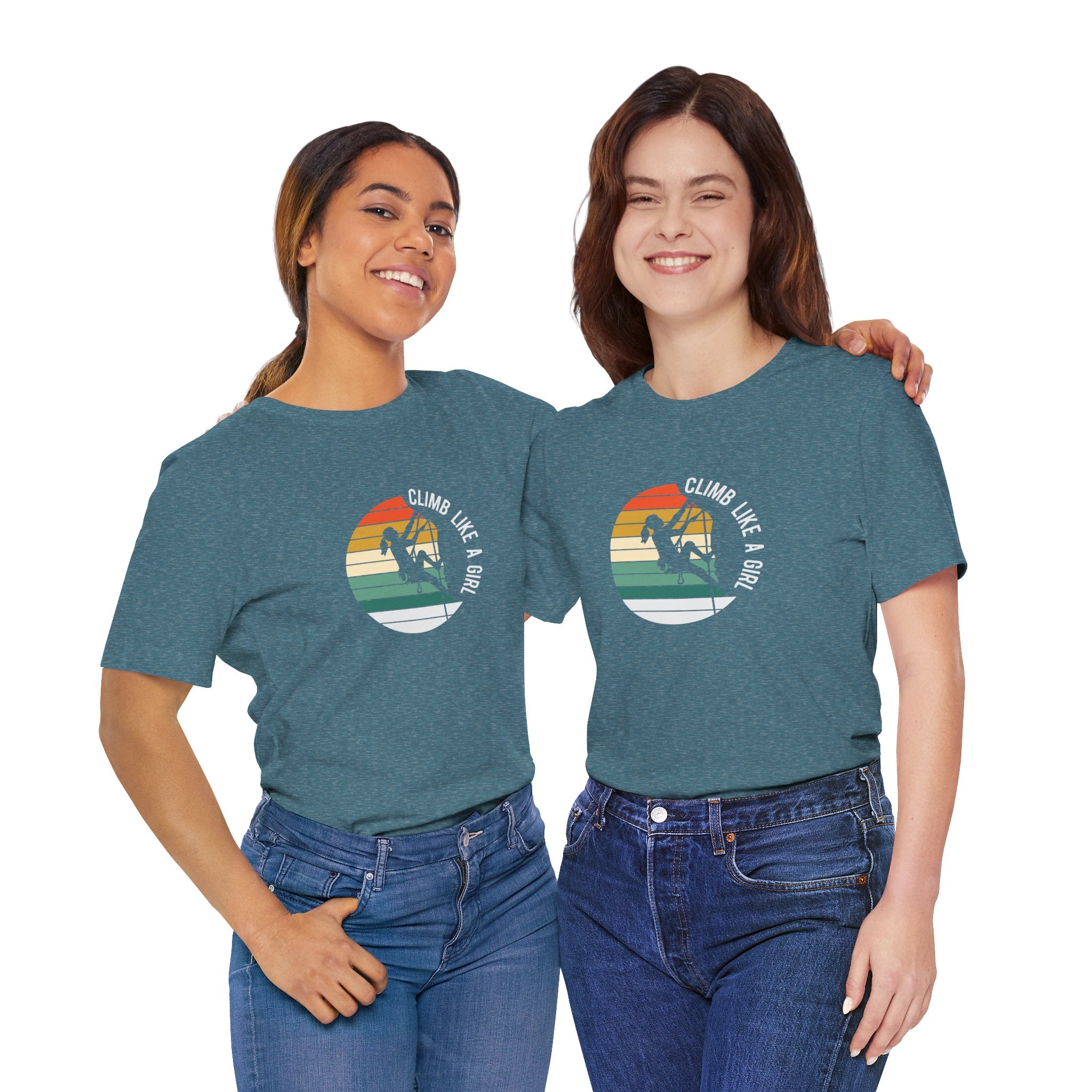 Climb Like a Girl Unisex Tee - Adventure Shirt, Climbers Gift, Women's Empowerment Tee, Fun Outdoor Wear, Sporty Casuals
