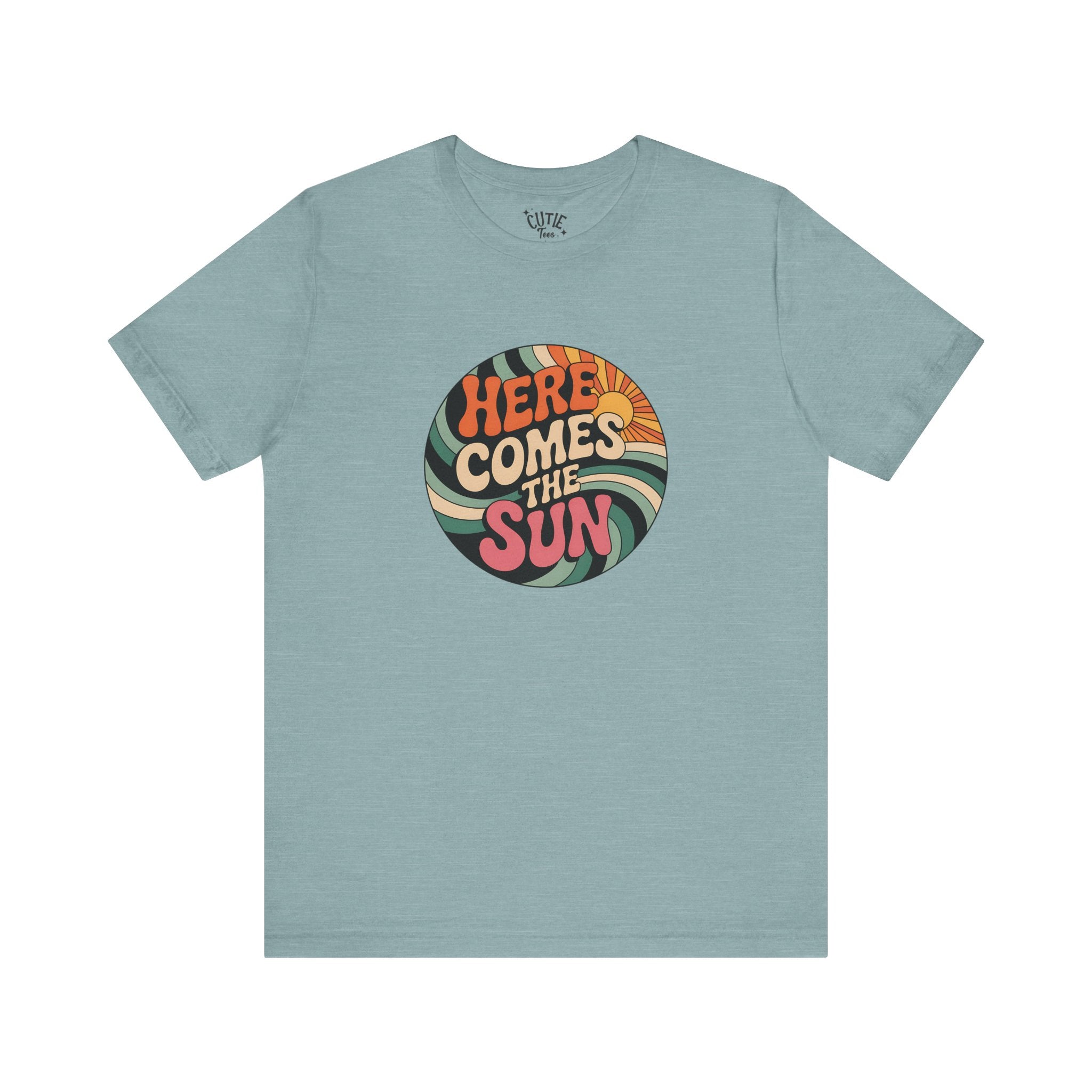 Sun Retro Graphic T-Shirt, Unisex Jersey Tee, Summer Vibes, Gift for Music Lovers, Here Comes the Sun Tee, Festival Wear, Casual Style