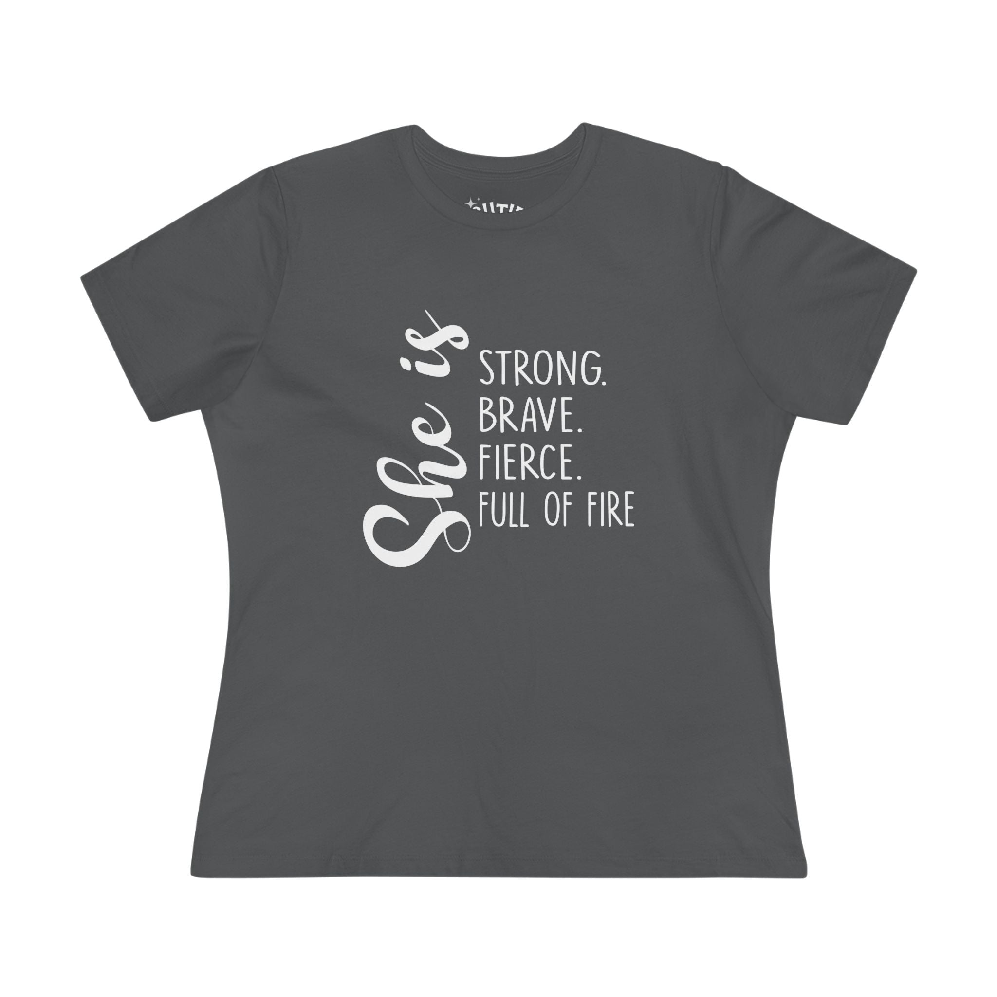 Empowering Women's Cotton Tee - "She is Strong, Brave, Fierce, Full of Fire" - Perfect Gift for Her, Inspirational Shirt, Motivational [...]