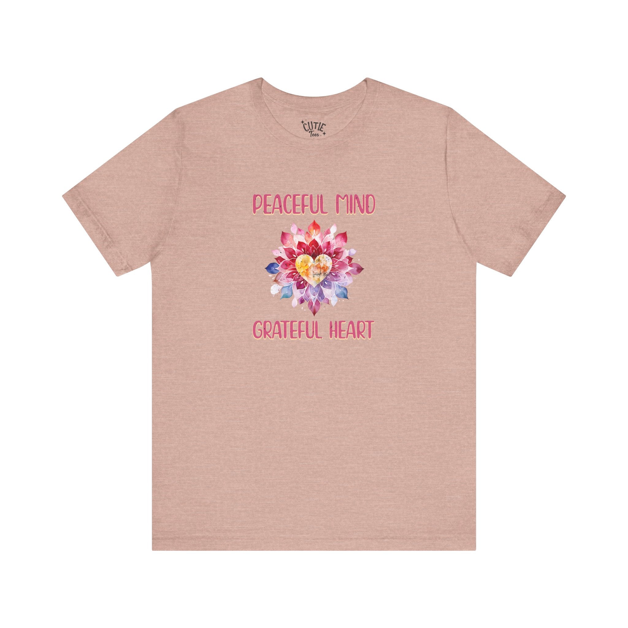 Peaceful Mind Grateful Heart Tee, Inspirational T-Shirt, Relaxed Fit Top, Gift for Mindfulness Lovers, Positive Vibes Shirt